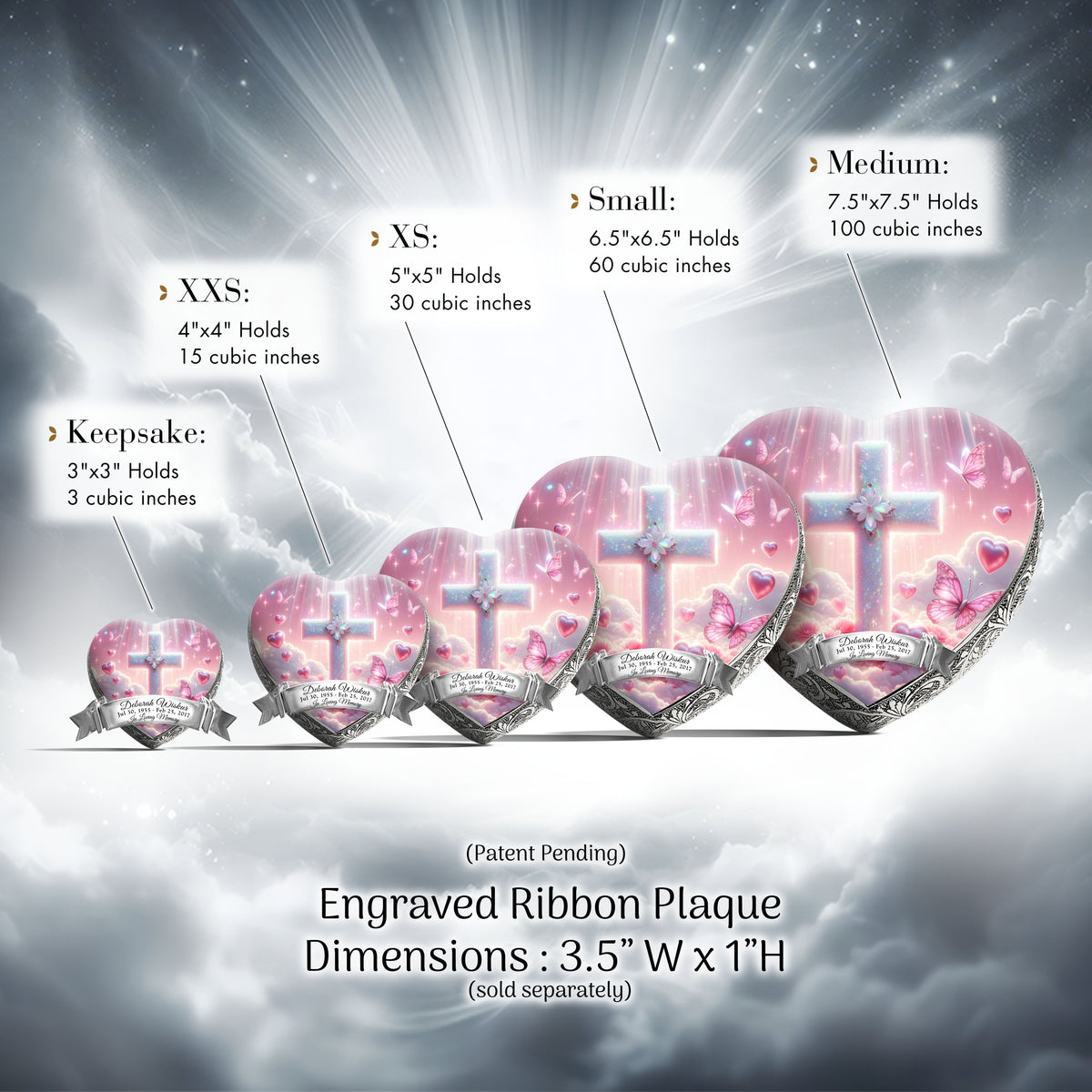 Eternal Elegance Urns for Babies Sacred Scenes Pink Cross Baby or Child Cremation Urn