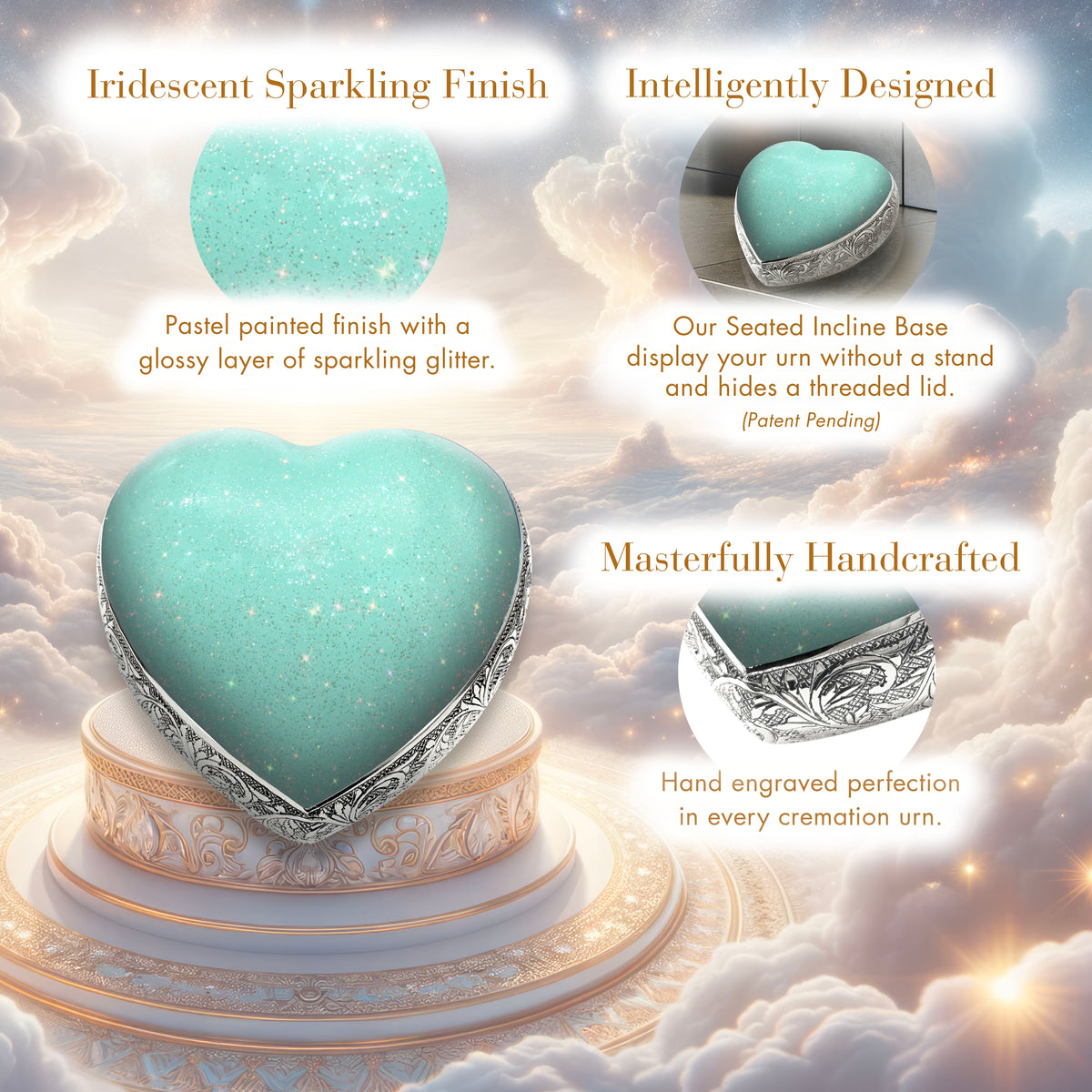 Eternal Elegance Urns for Babies Sparkly Green Baby or Child Cremation Urn