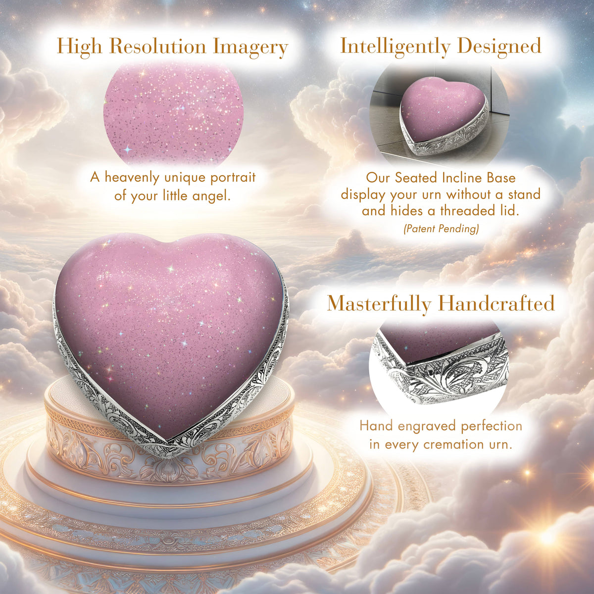 Eternal Elegance Urns for Babies Sparkly Pink Baby or Child Cremation Urn