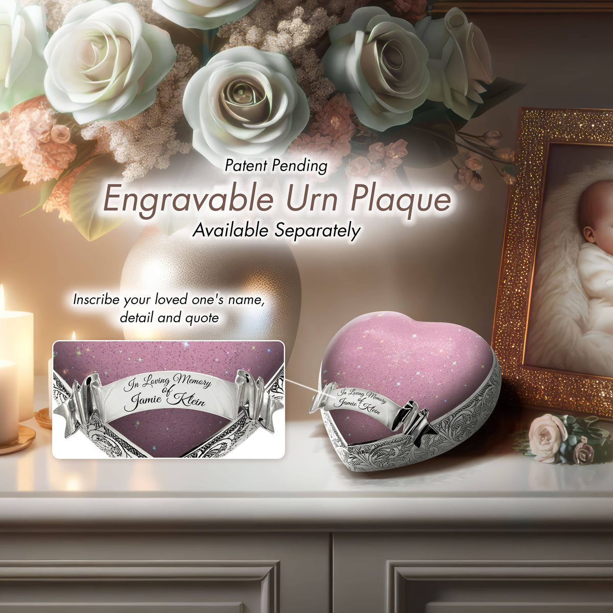 Eternal Elegance Urns for Babies Sparkly Pink Baby or Child Cremation Urn