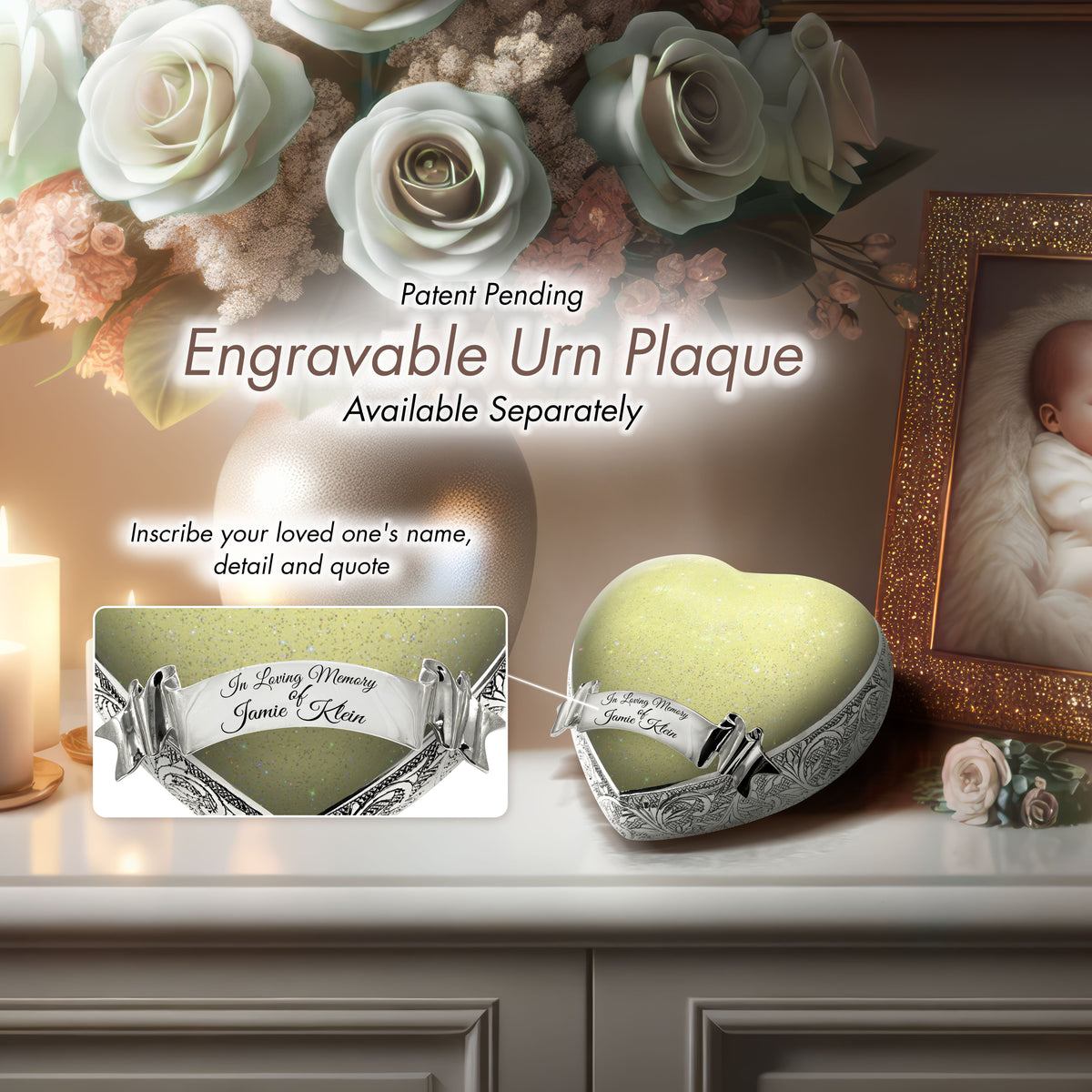 Eternal Elegance Urns for Babies Sparkly Yellow Baby or Child Cremation Urn