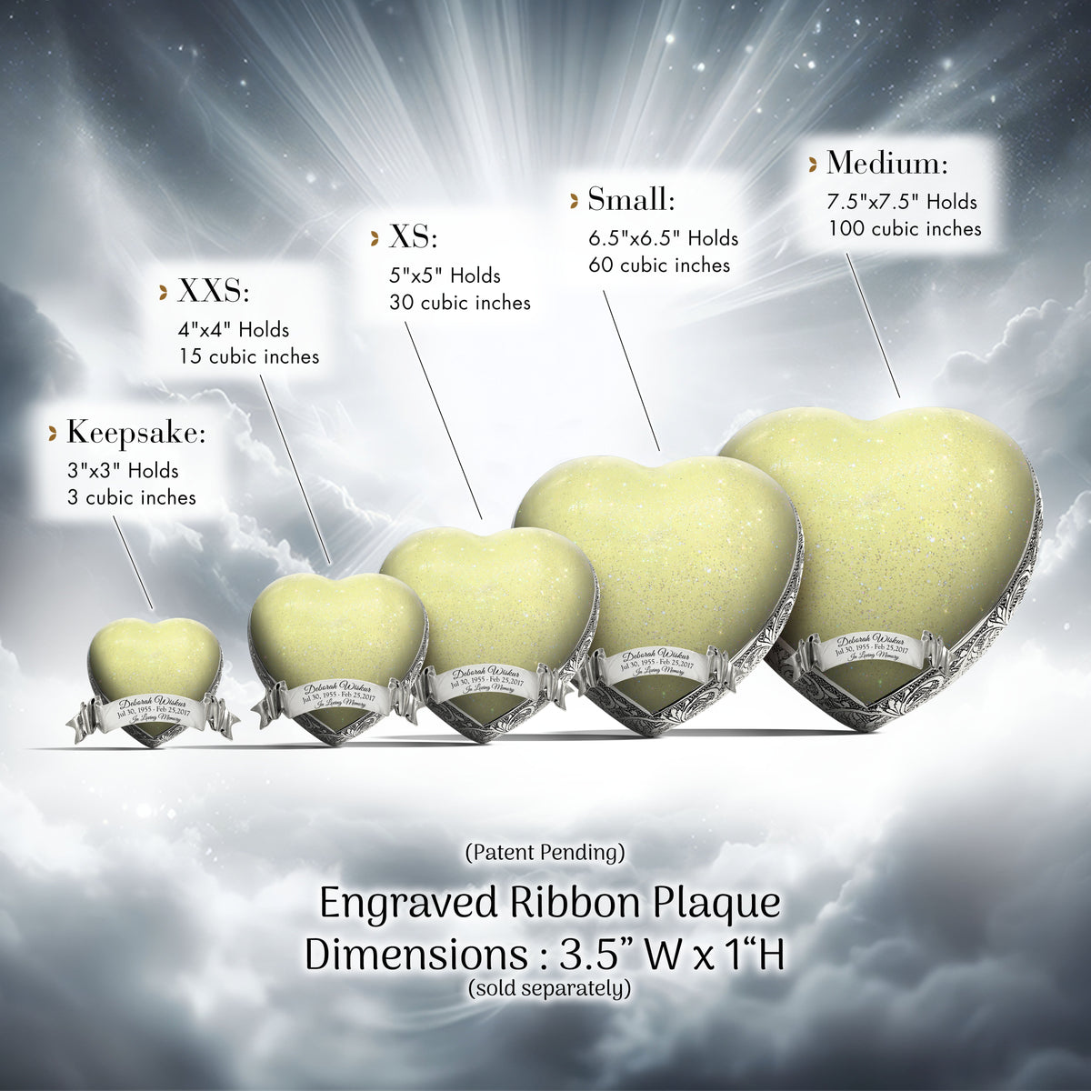 Eternal Elegance Urns for Babies Sparkly Yellow Baby or Child Cremation Urn