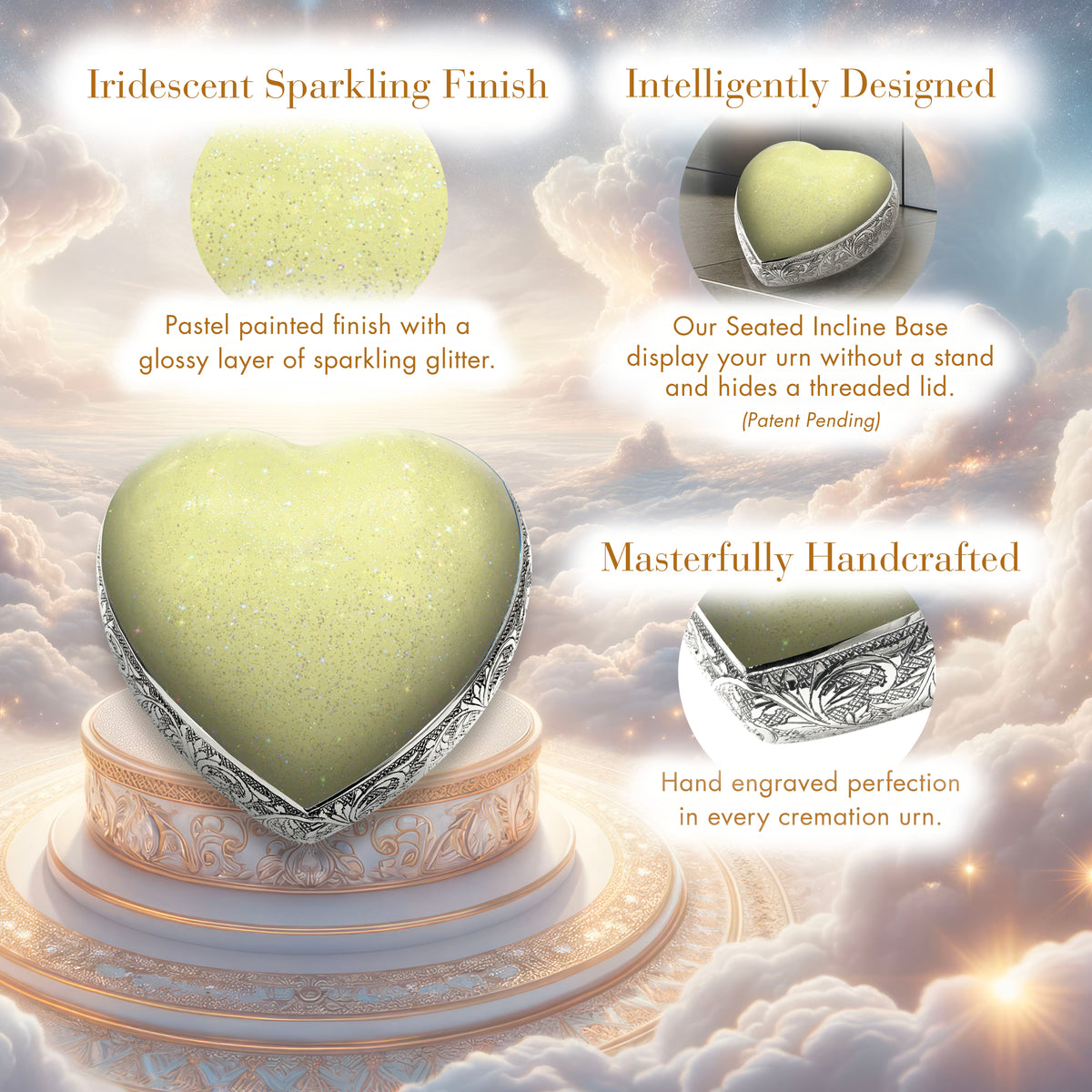 Eternal Elegance Urns for Babies Sparkly Yellow Baby or Child Cremation Urn