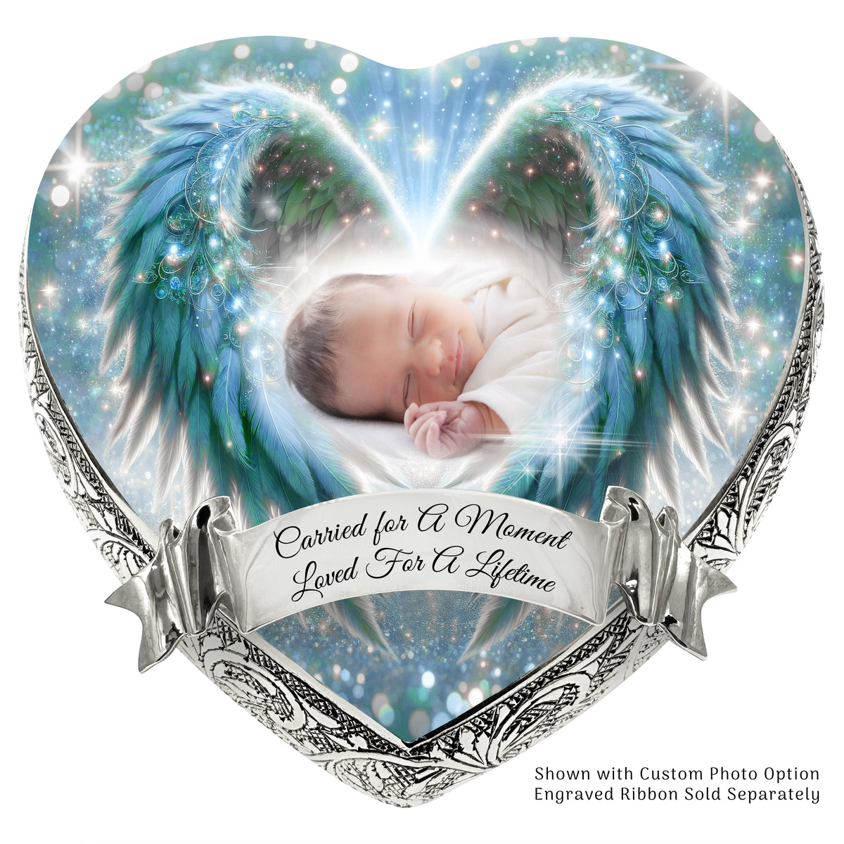 Eternal Elegance Urns for Babies Teal Angel Embrace Baby or Child Cremation Urn