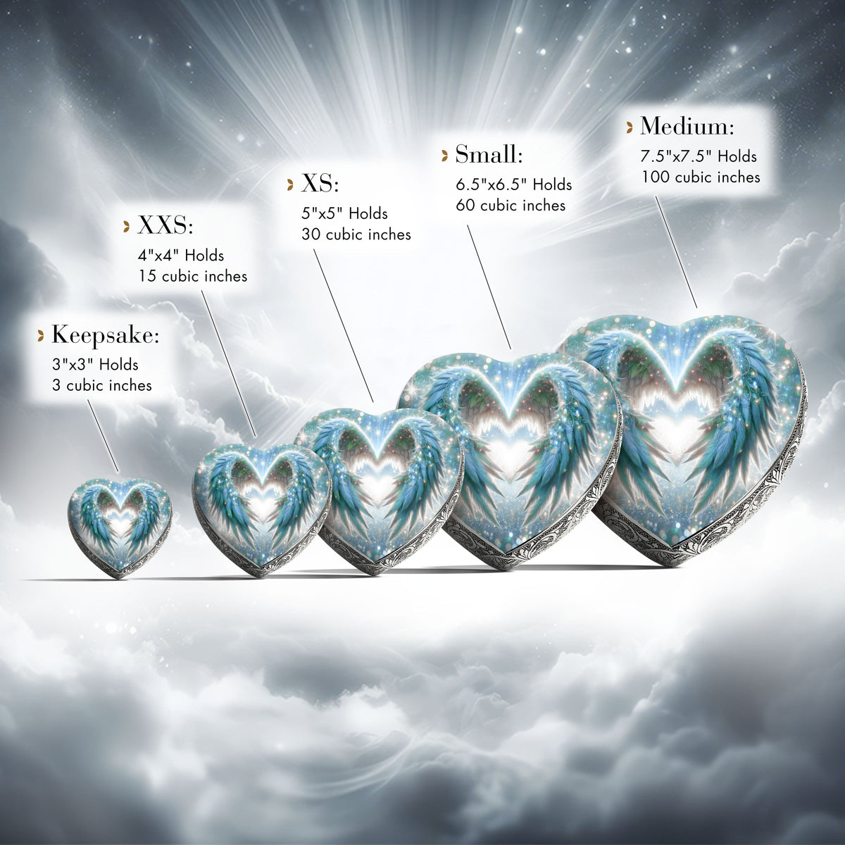 Eternal Elegance Urns for Babies Teal Angel Embrace Baby or Child Cremation Urn