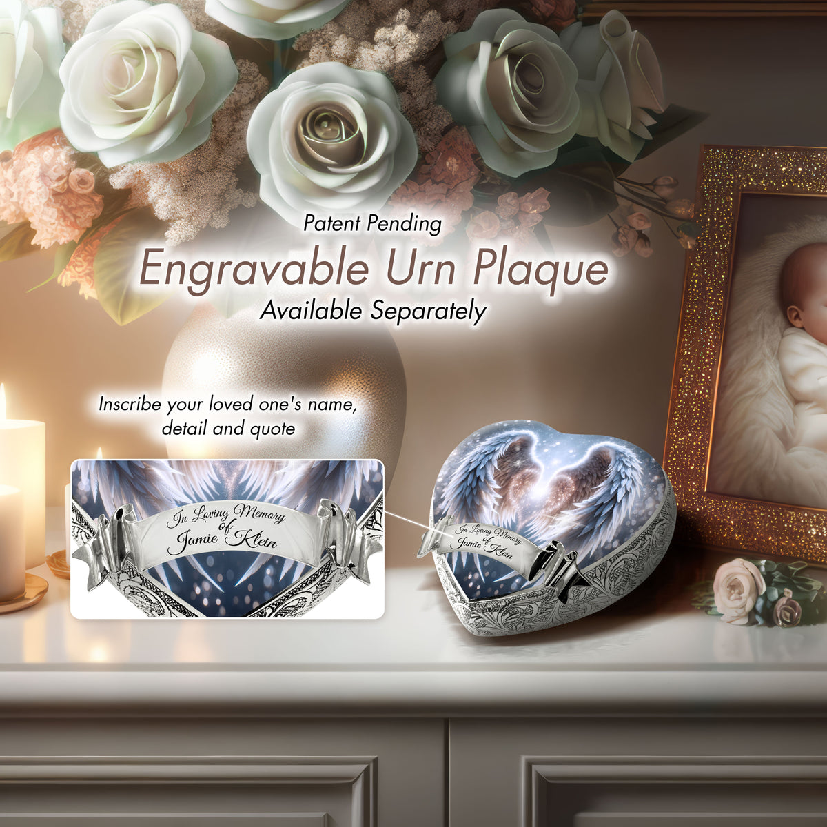 Eternal Elegance Urns for Babies White Angel Embrace Baby or Child Cremation Urn