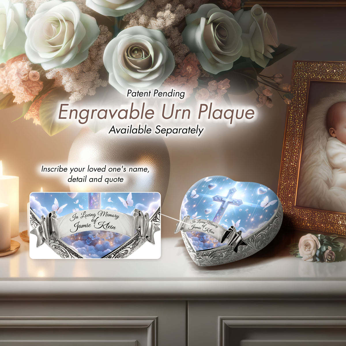 Eternal Elegance Urns for Babies White Cross Baby or Child Cremation Urn