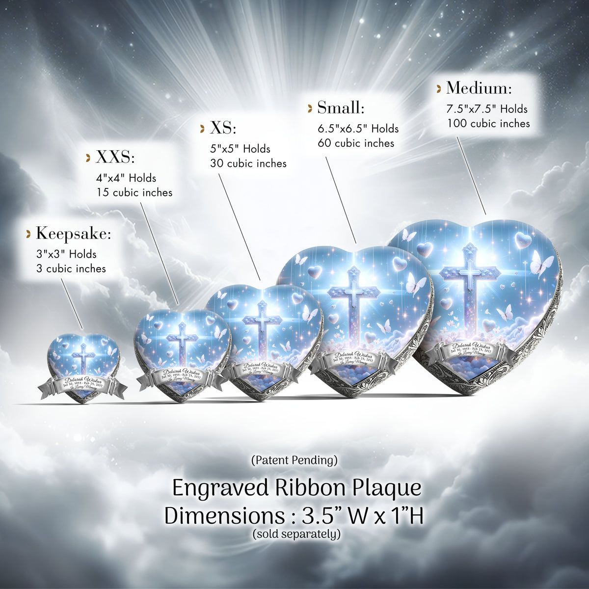 Eternal Elegance Urns for Babies White Cross Baby or Child Cremation Urn