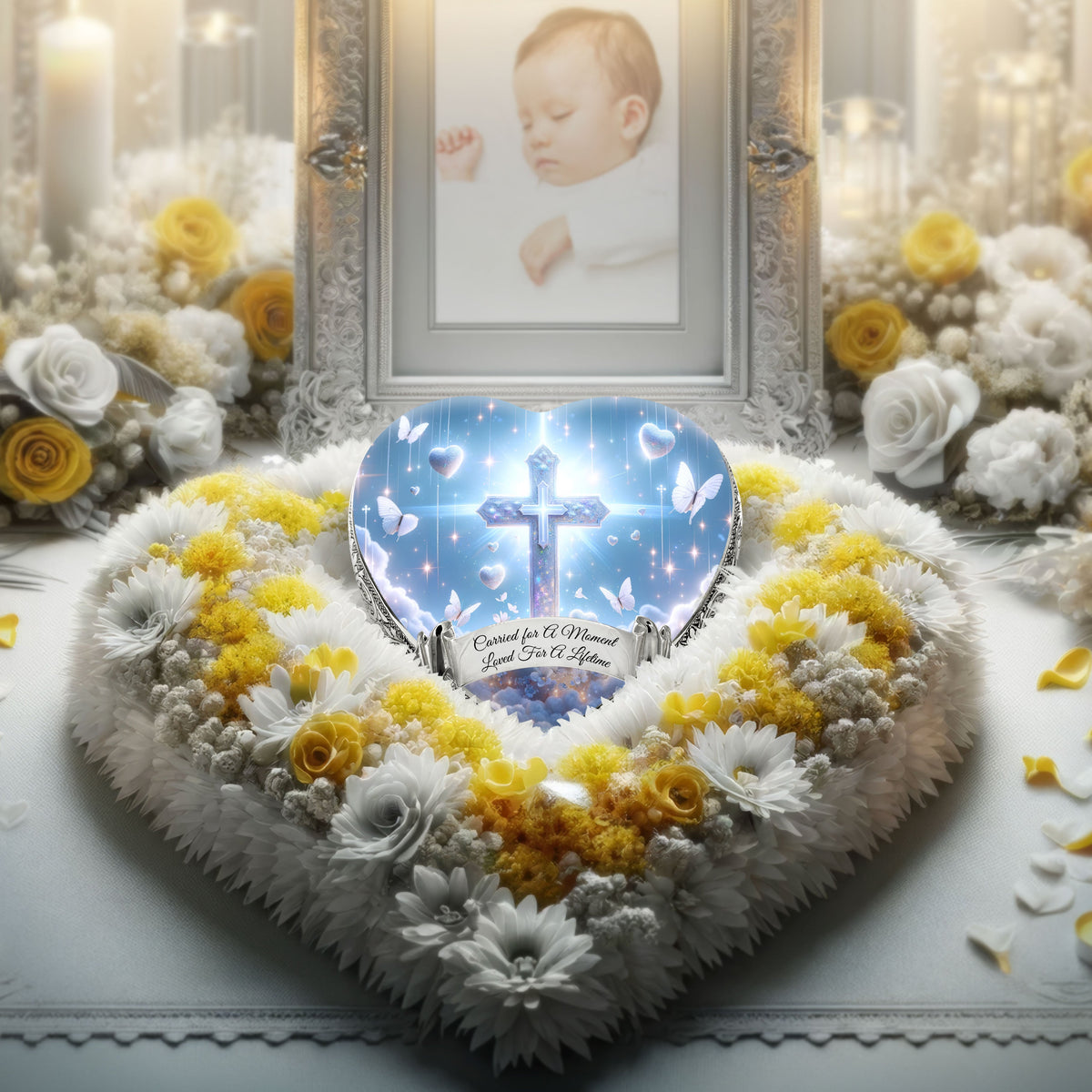 Eternal Elegance Urns for Babies White Cross Baby or Child Cremation Urn