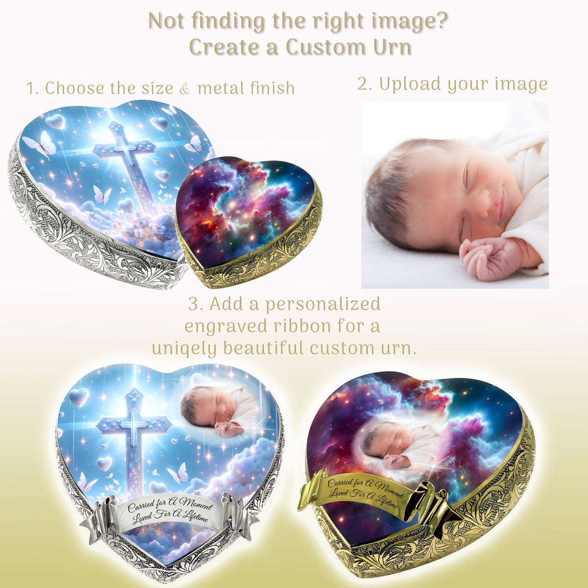 Eternal Elegance Urns for Babies White Cross Baby or Child Cremation Urn