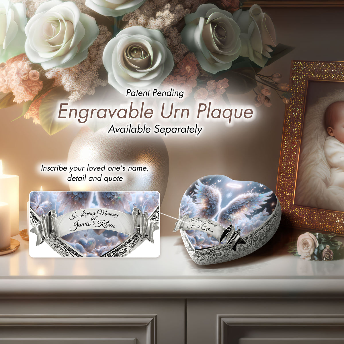 Eternal Elegance Urns for Babies White Free Angel Baby or Child Cremation Urn