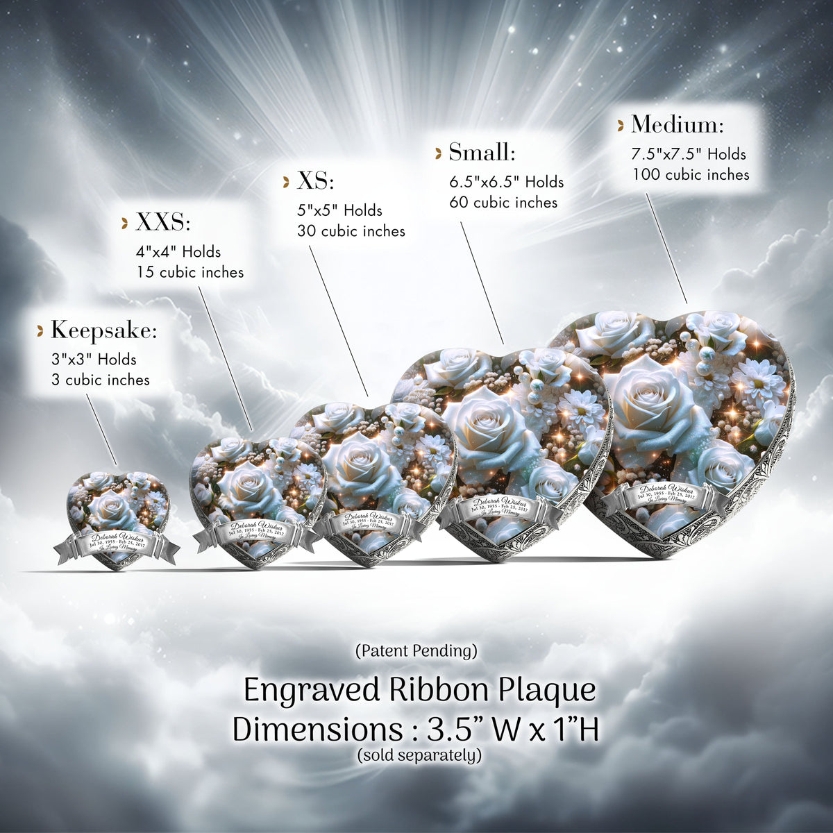 Eternal Elegance Urns for Babies White Roses Baby or Child Cremation Urn