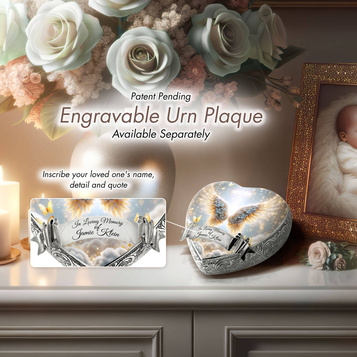 Eternal Elegance Urns for Babies Yellow Free Angel Baby or Child Cremation Urn