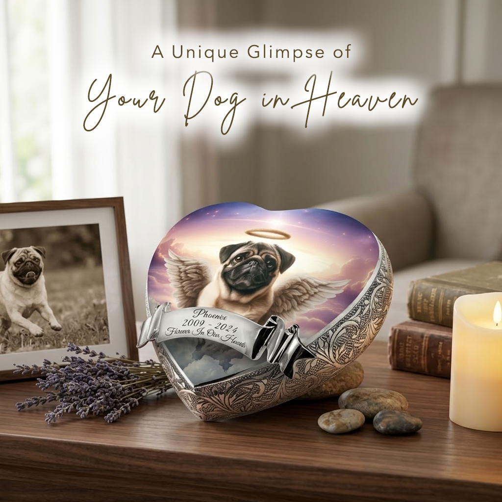 Pug Urn - Dog Urn - Angelic Atmosphere Dog Urn