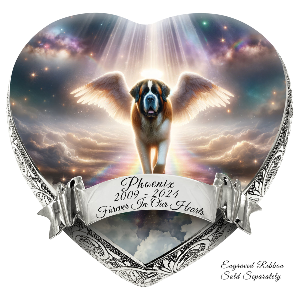 St Bernard Urn - Dog Urn Rainbow Bridge Urn for Dog Ashes