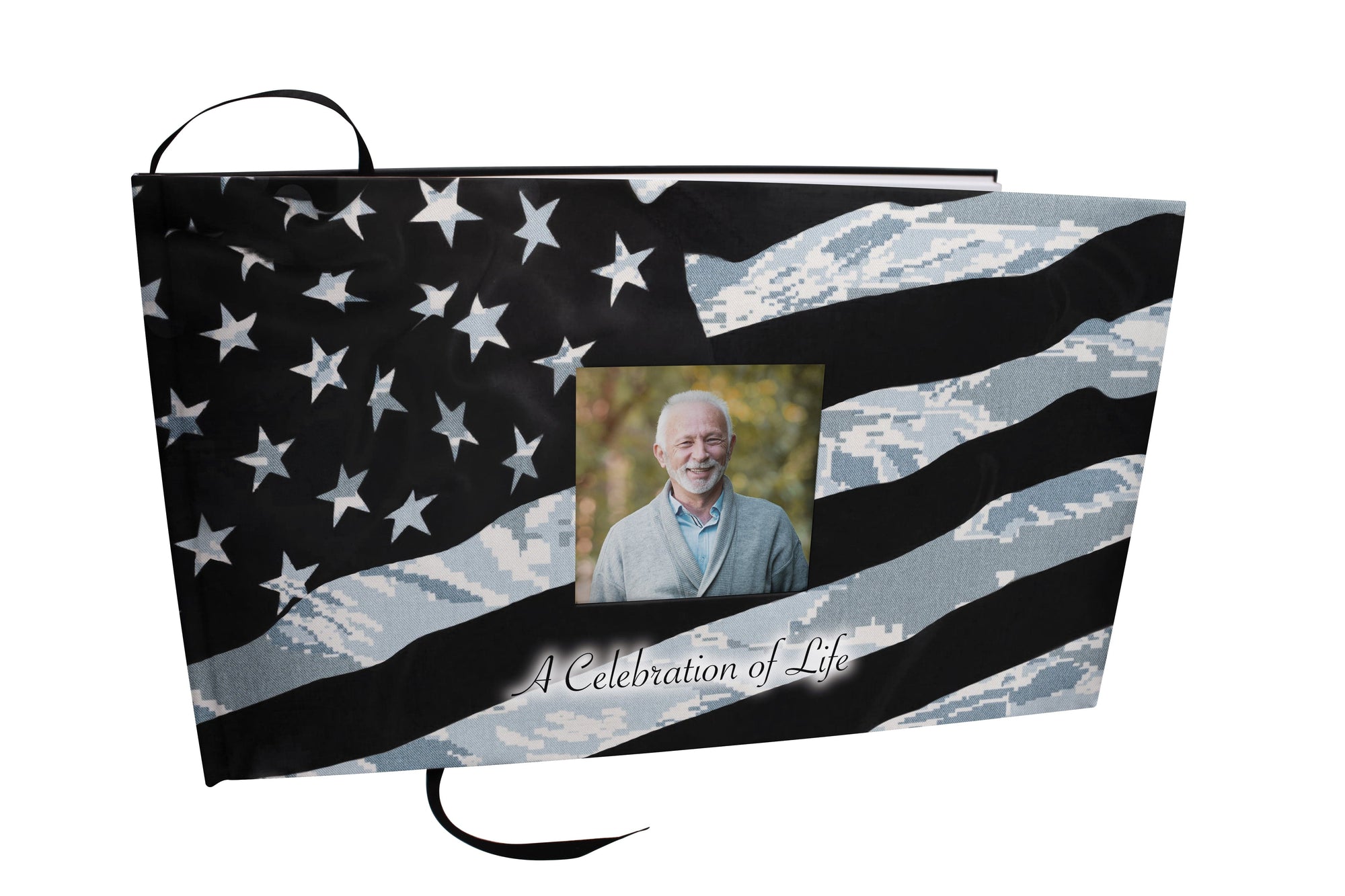 Commemorative Cremation Urns Air Force Tiger Stripe Matching Themed 'Celebration of Life' Guest Book for Funeral or Memorial Service