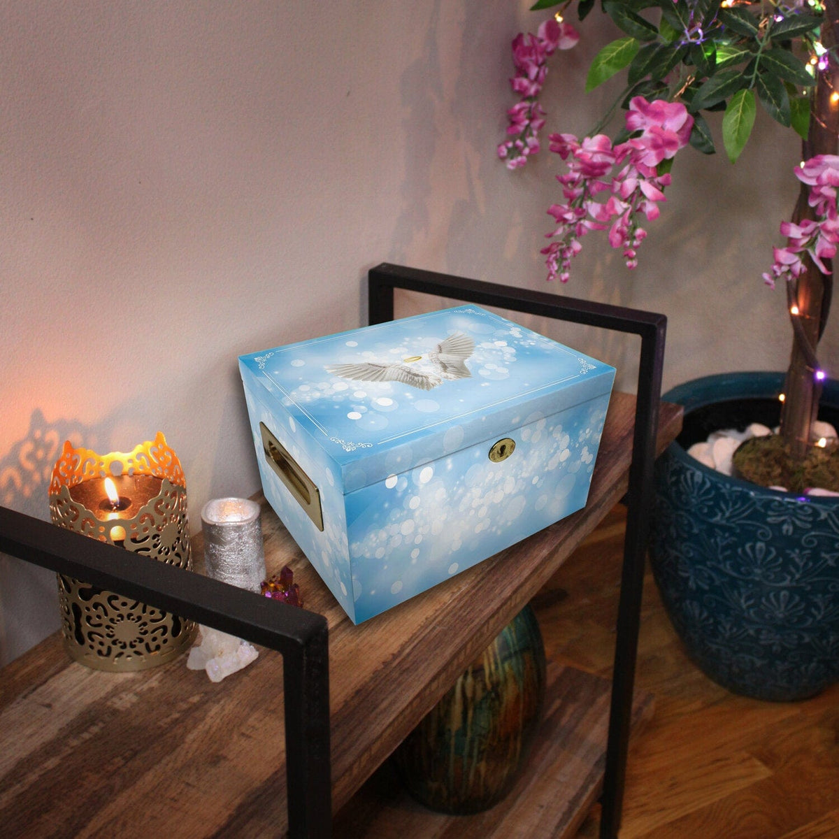 Commemorative Cremation Urns Angel of Mine (Blue) Memorial Collection Chest Cremation Urn