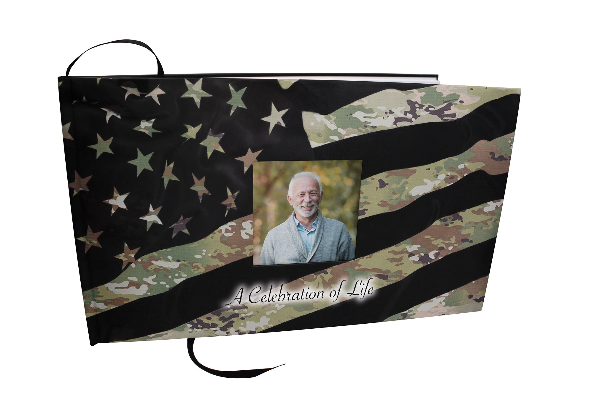 Commemorative Cremation Urns Army OCP Matching Themed 'Celebration of Life' Guest Book for Funeral or Memorial Service