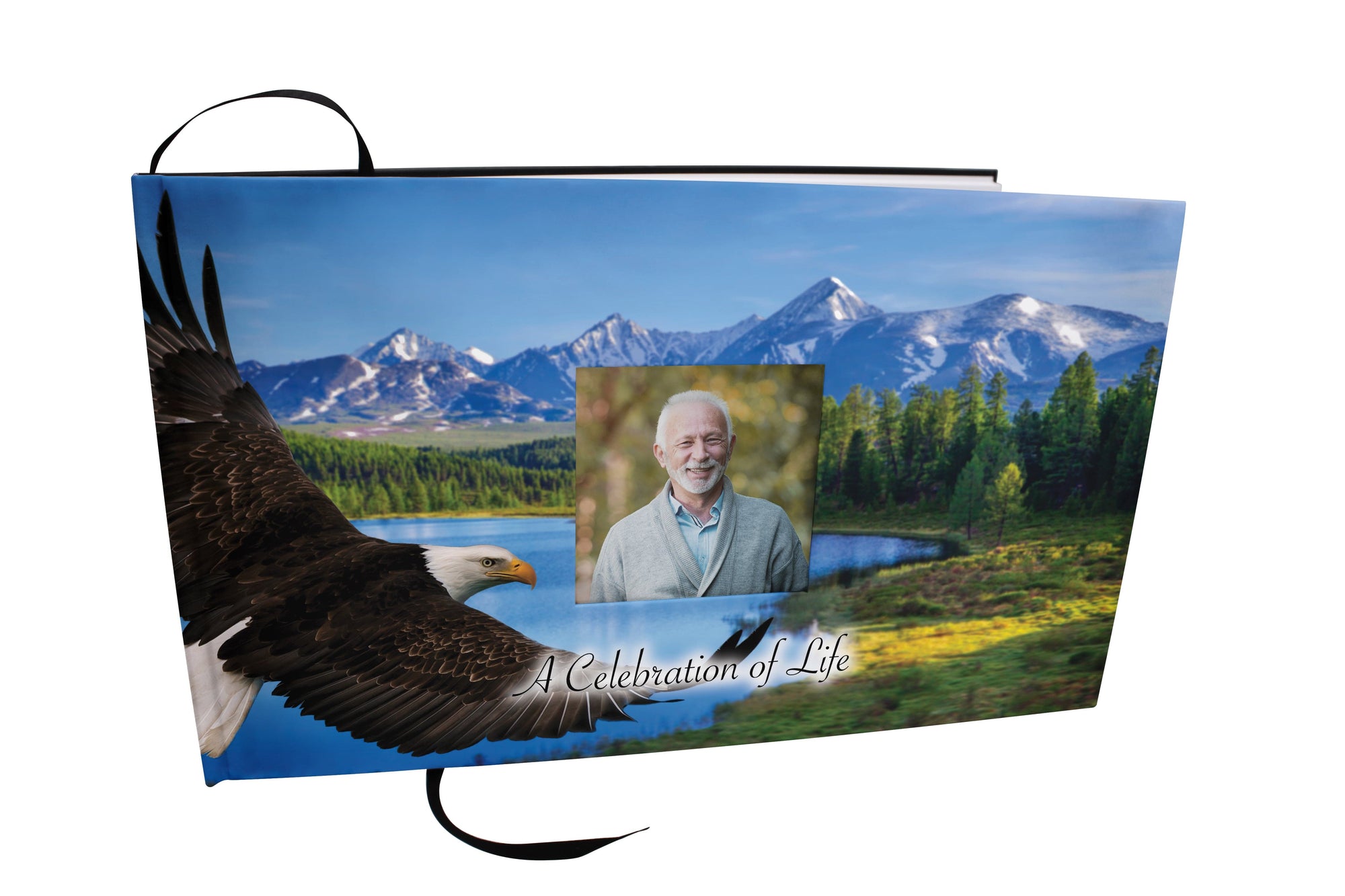 Commemorative Cremation Urns Bald Eagle Matching Themed 'Celebration of Life' Guest Book for Funeral or Memorial Service