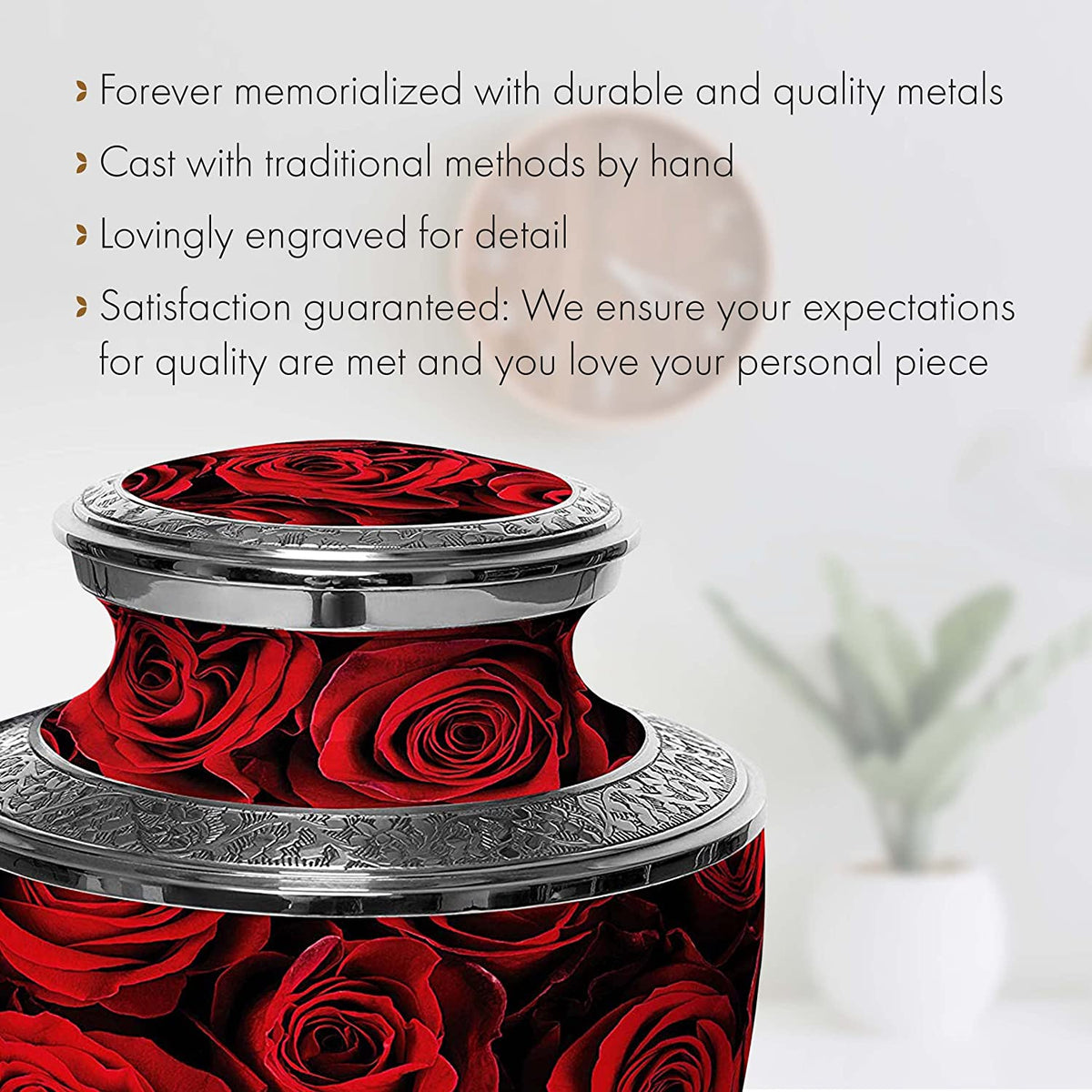 Commemorative Cremation Urns Crimson Rose Cremation Urn