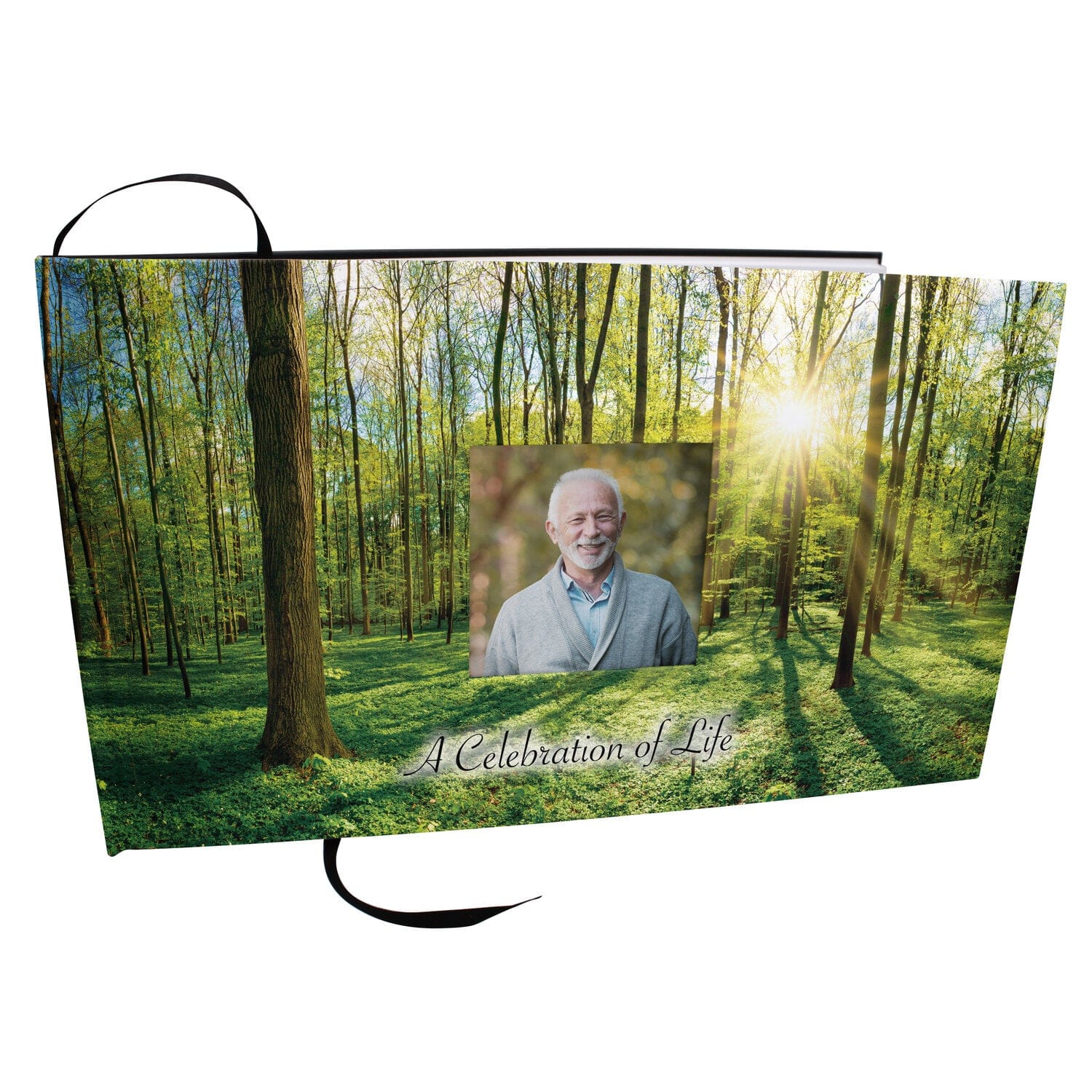 Commemorative Cremation Urns Emerald Forest Matching Themed 'Celebration of Life' Guest Book for Funeral or Memorial Service