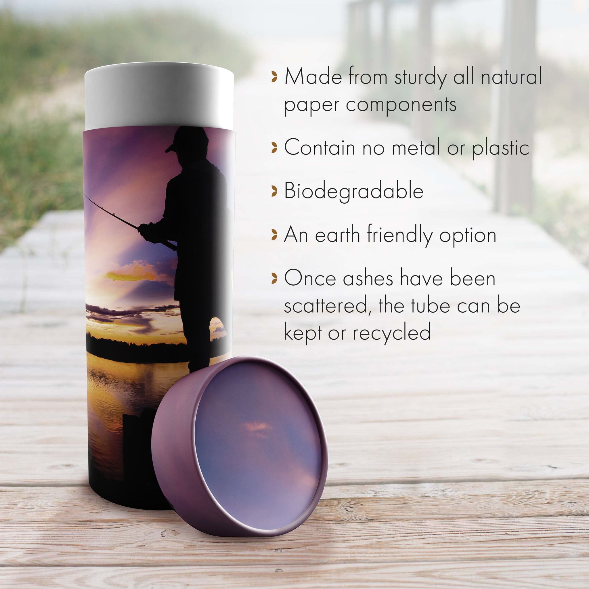 Gone Fishing Biodegradable & Eco Friendly Burial or Scattering Urn