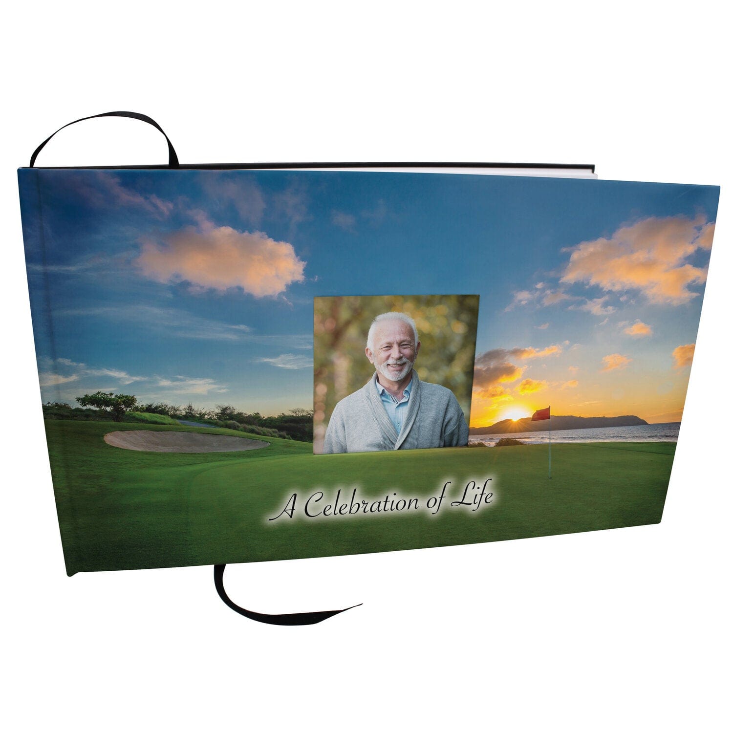 Commemorative Cremation Urns Home & Garden 19th Hole Golf Matching Themed 'Celebration of Life' Guest Book for Funeral or Memorial Service