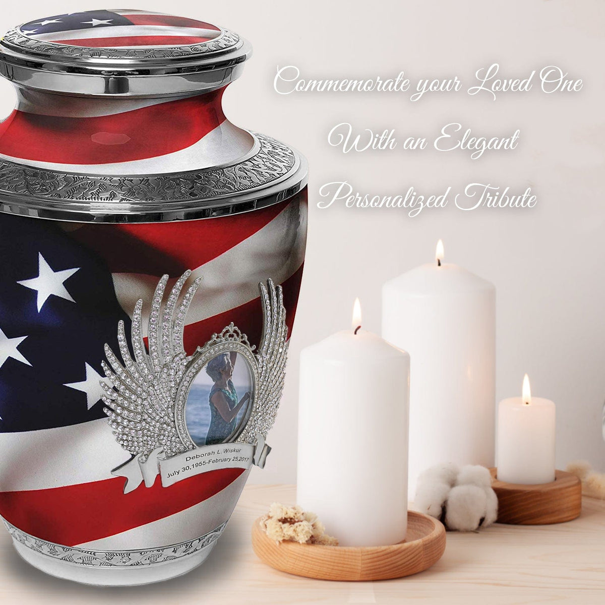 Commemorative Cremation Urns Home &amp; Garden American Flag Cremation Urns