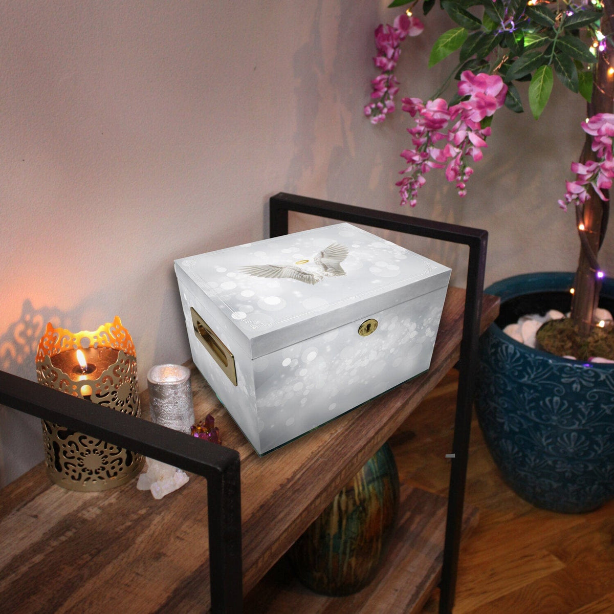 Commemorative Cremation Urns Home &amp; Garden Angel of Mine (White) Memorial Collection Chest Cremation Urn