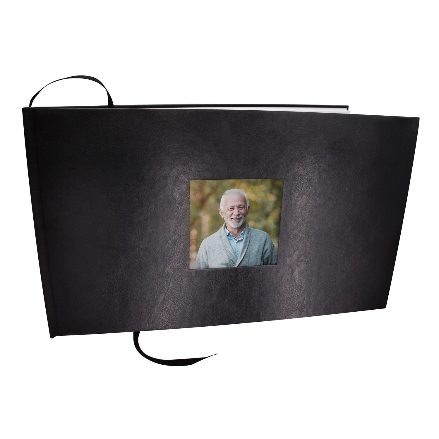 Commemorative Cremation Urns Home & Garden Black Textured Guest Book for Funeral or Memorial Service