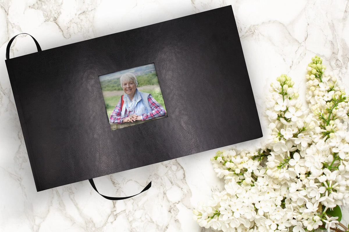 Commemorative Cremation Urns Home &amp; Garden Black Textured Guest Book for Funeral or Memorial Service