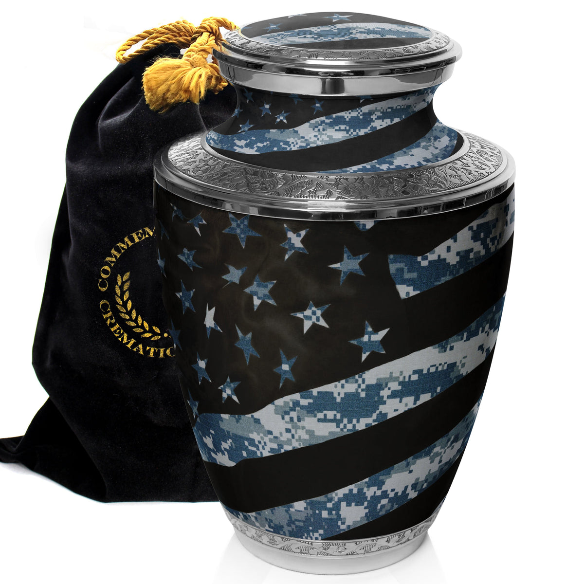 Commemorative Cremation Urns Home &amp; Garden Blue Camouflage Flag Military Cremation Urn