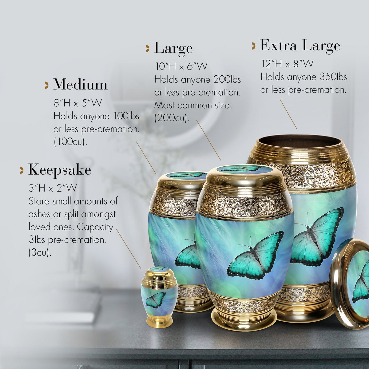 Commemorative Cremation Urns Home &amp; Garden Bokeh Butterfly Cremation Urn