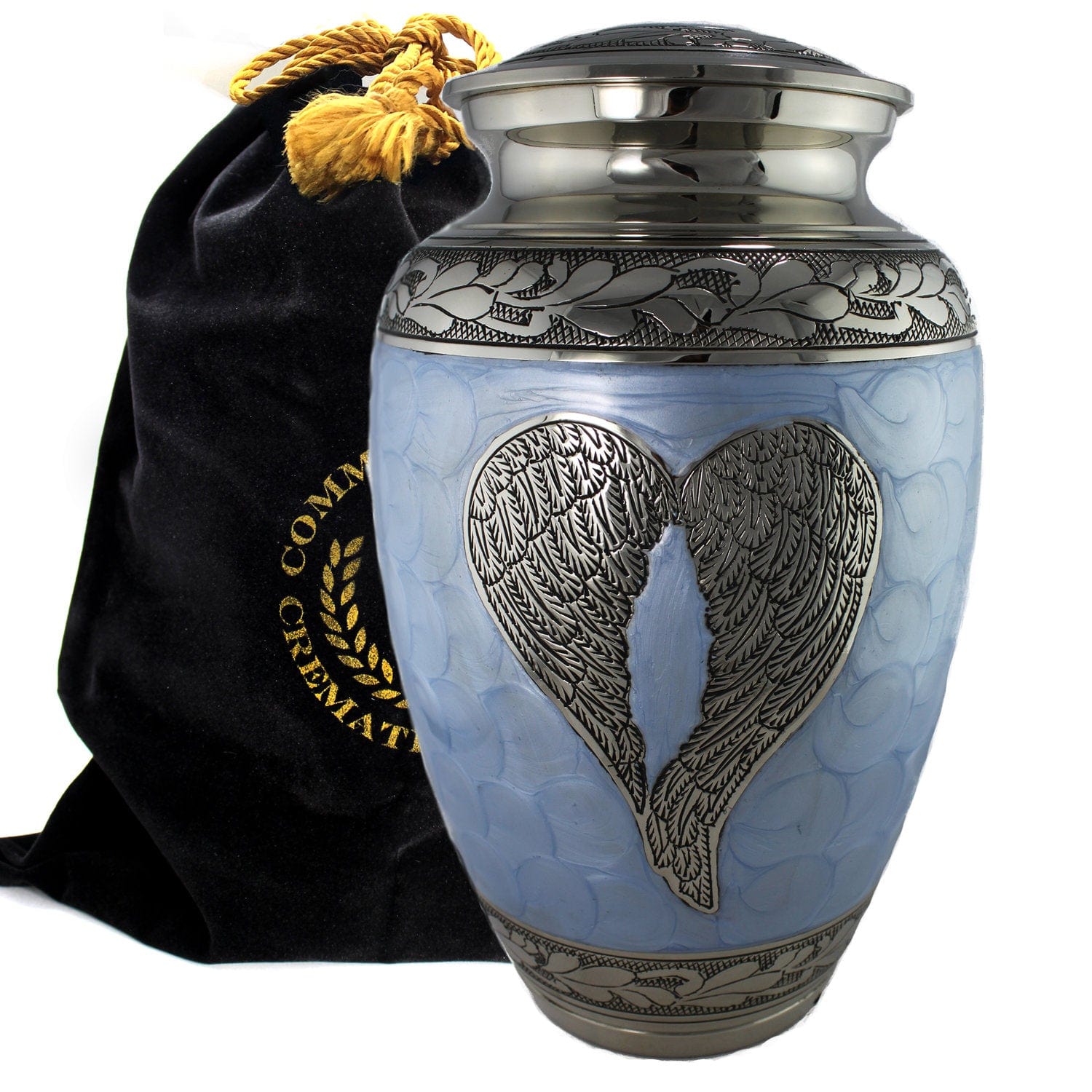 Commemorative Cremation Urns Home & Garden Large Baby Blue Loving Angel Wings Cremation Urn