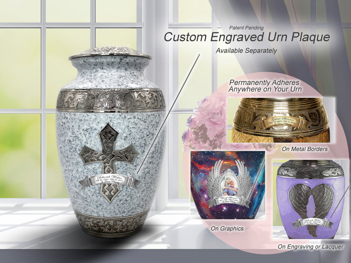 Commemorative Cremation Urns Home &amp; Garden Love of Christ White Cross Cremation Urns