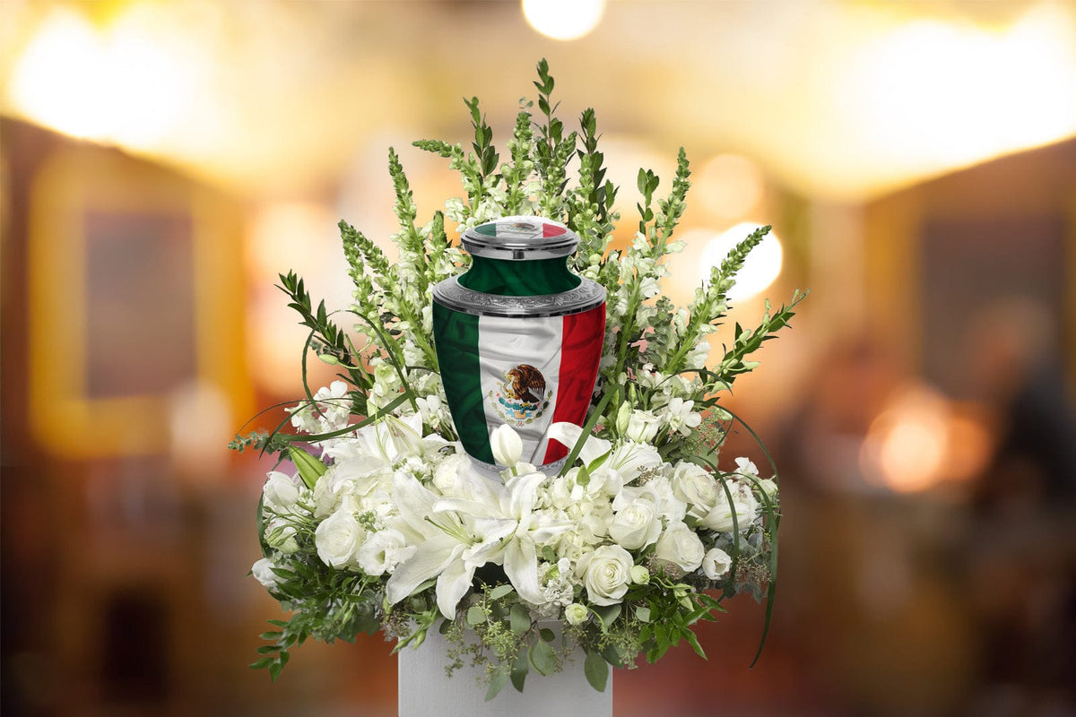 Commemorative Cremation Urns Home &amp; Garden Mexican Flag Cremation Urn