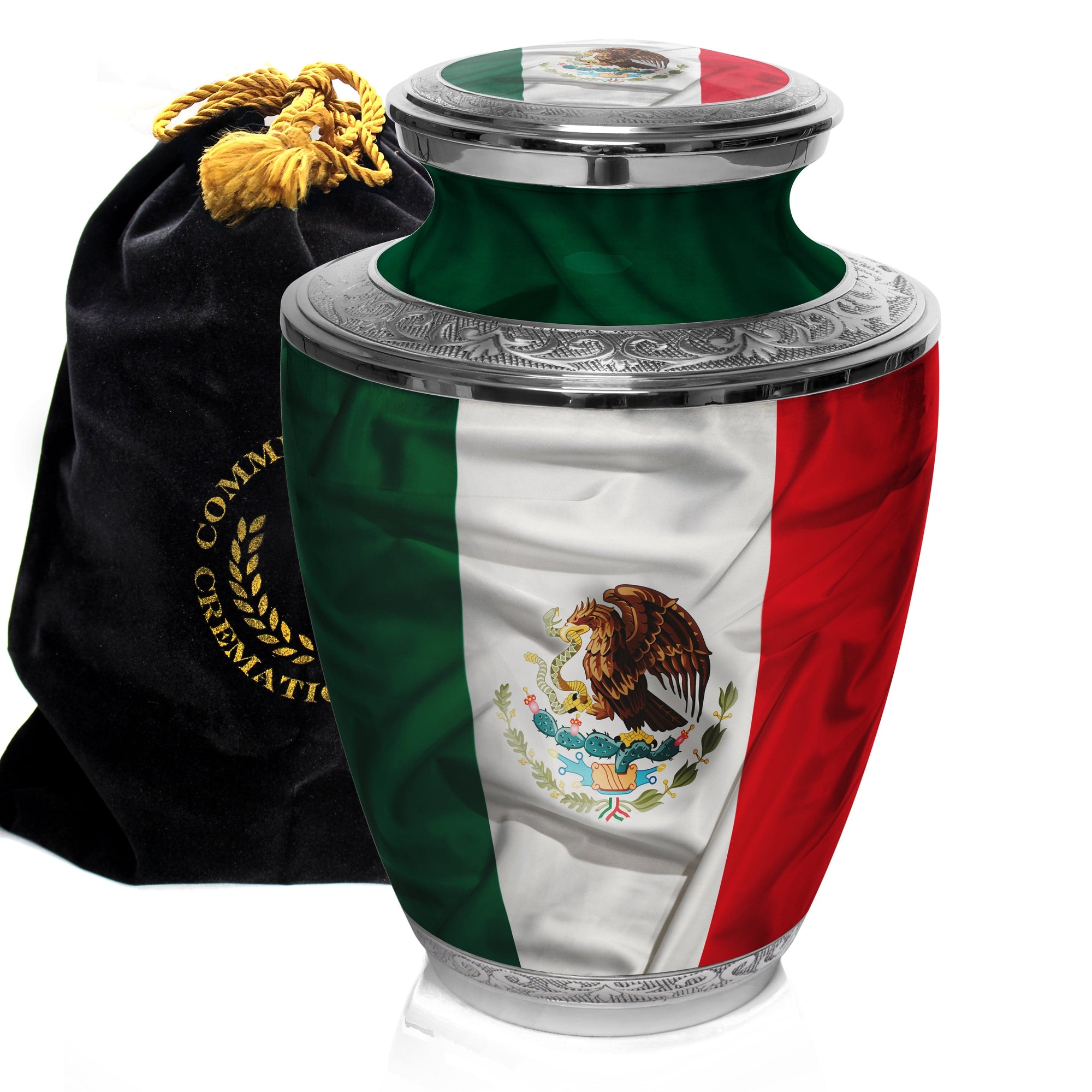 Commemorative Cremation Urns Home & Garden Mexican Flag Cremation Urn