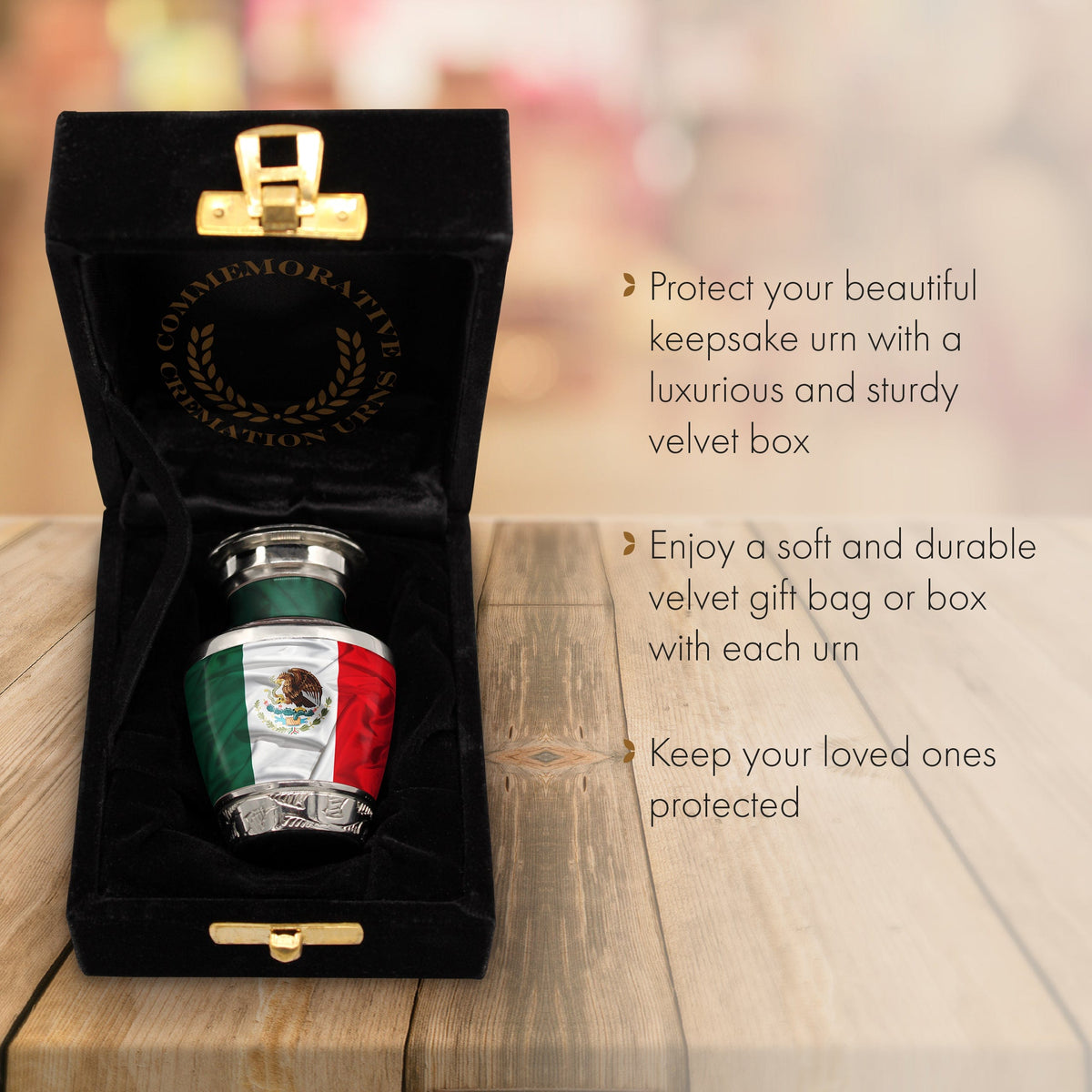 Commemorative Cremation Urns Home &amp; Garden Mexican Flag Cremation Urn