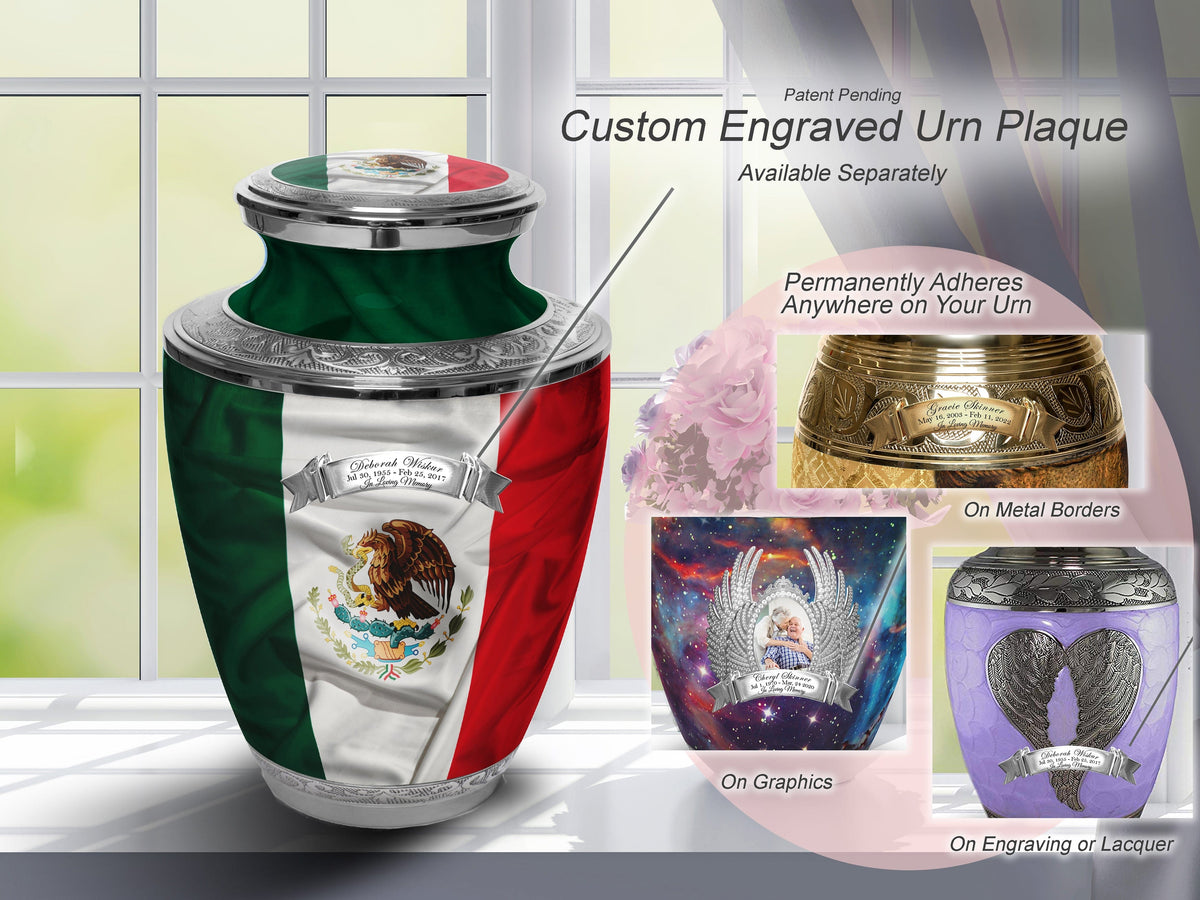 Commemorative Cremation Urns Home &amp; Garden Mexican Flag Cremation Urns