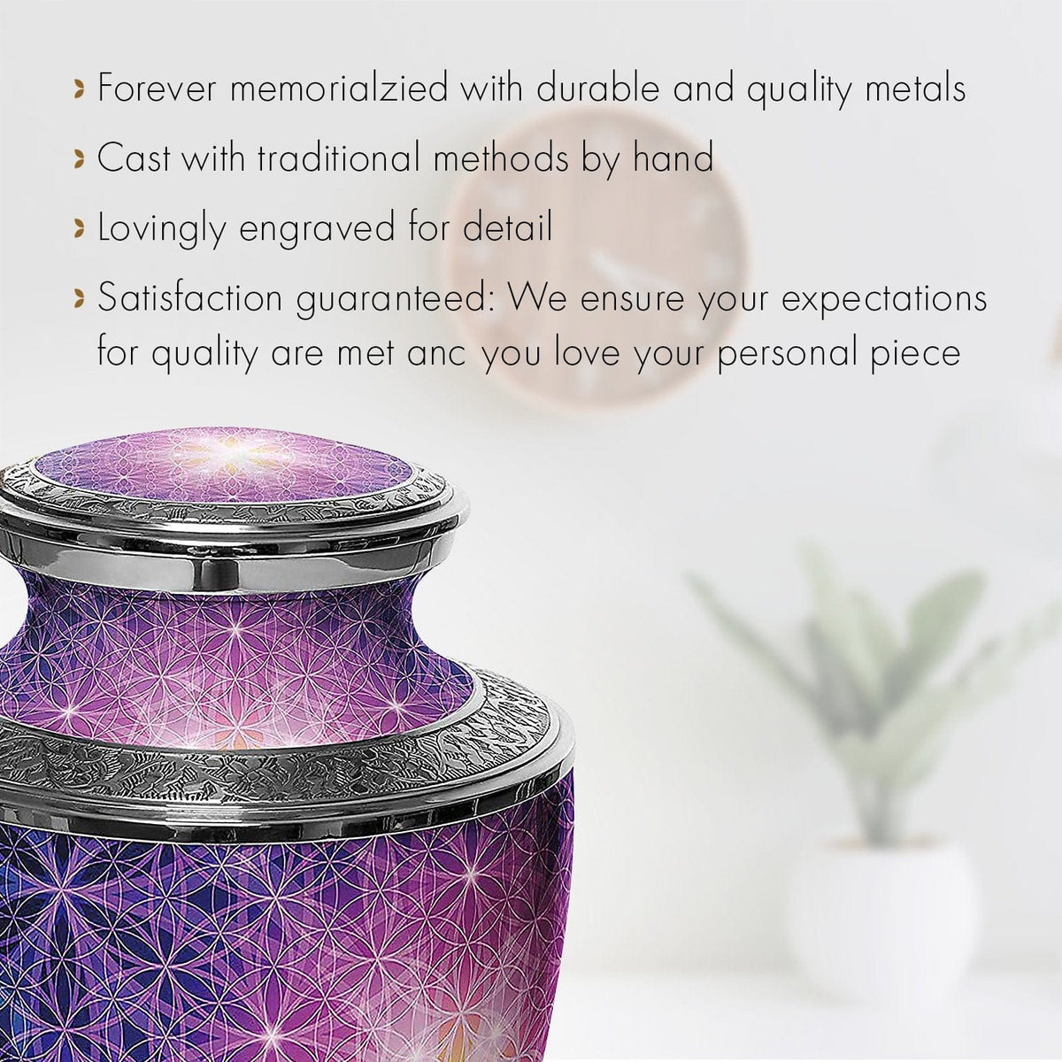 Commemorative Cremation Urns Home &amp; Garden Seed of Life Geometric Cremation Urn