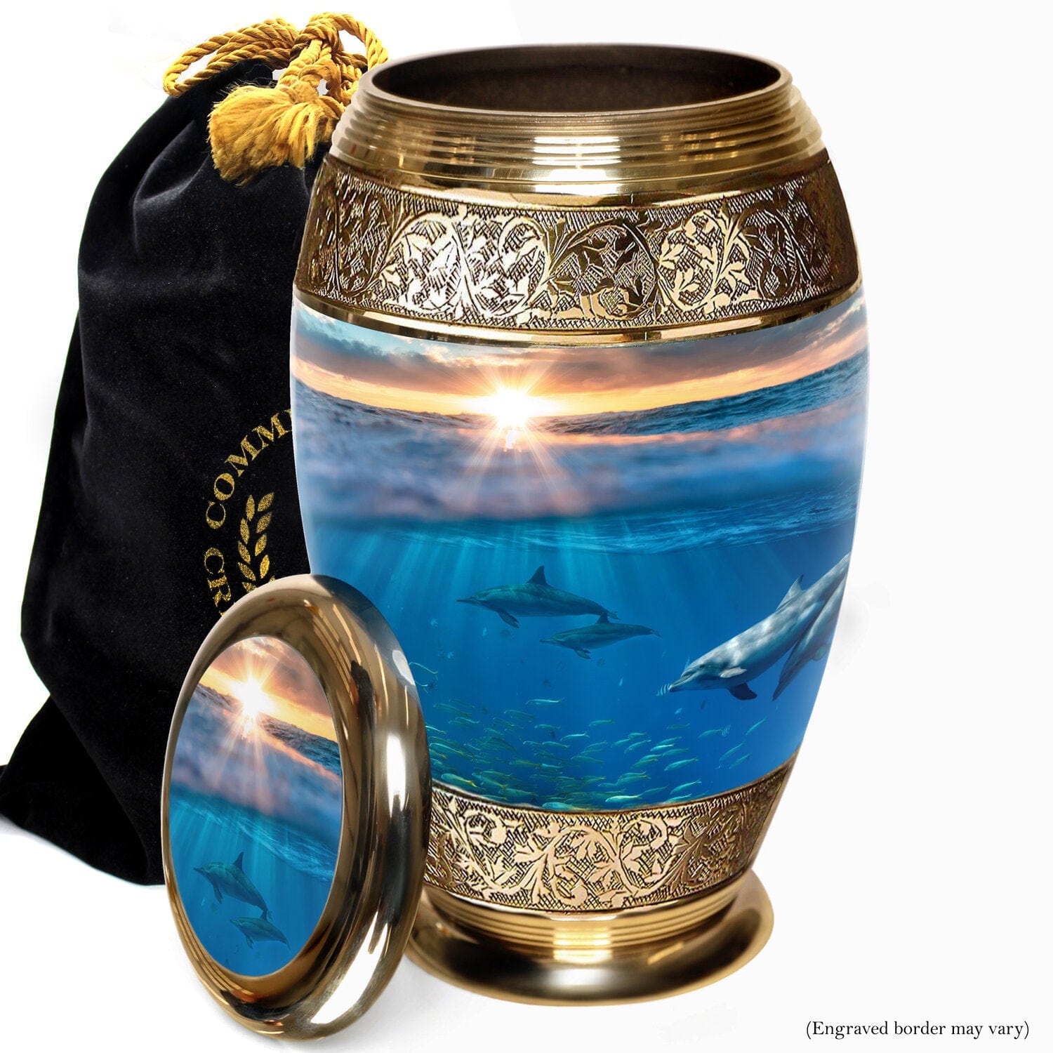 Divine Dolphin Urn - Cremation Urns for Human Ashes adult for Funeral, Burial, Niche, or Columbarium Cremation - Urns for adult Ashes - Cremation Urns