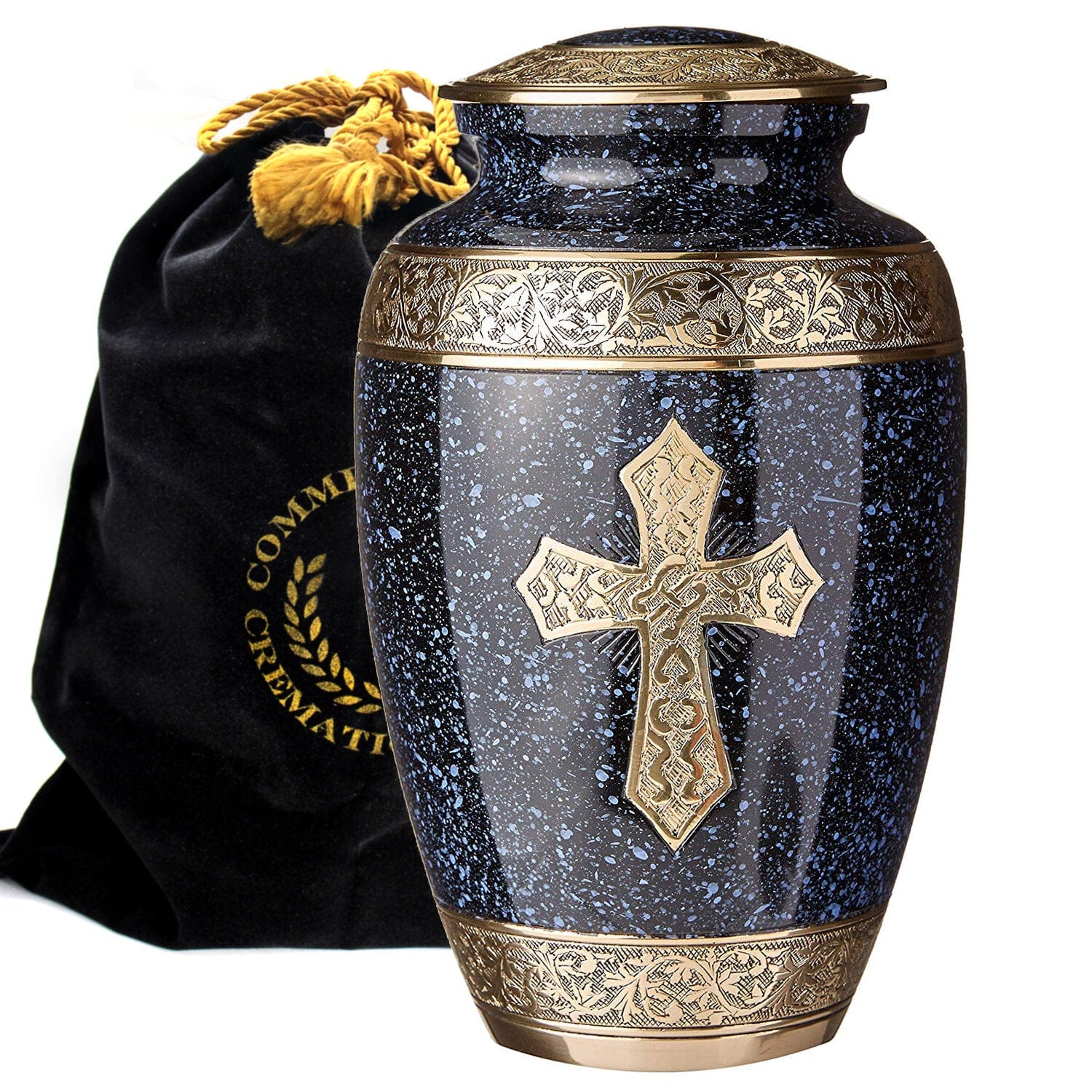 Commemorative Cremation Urns Large Love of Christ Black Cremation Urn