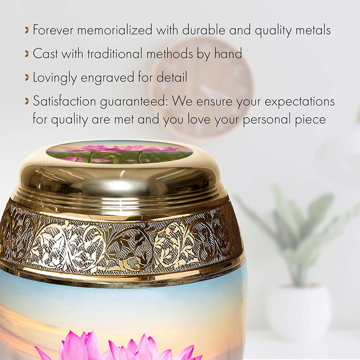 Commemorative Cremation Urns Lotus Tranquility Cremation Urn