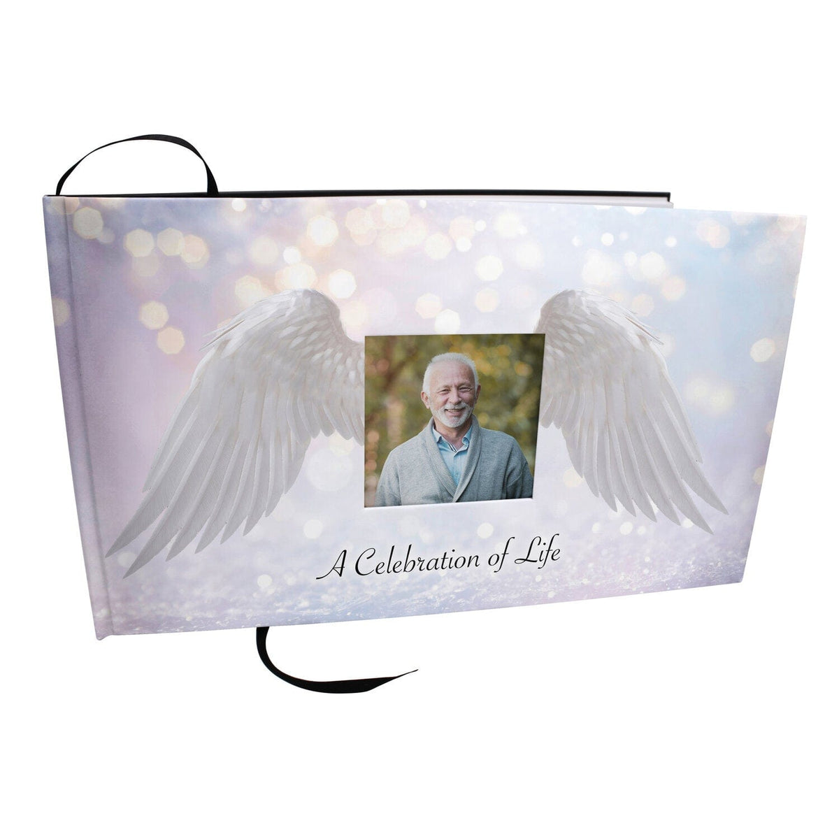 Commemorative Cremation Urns Loving Angel Wings Matching Themed &#39;Celebration of Life&#39; Guest Book for Funeral or Memorial Service