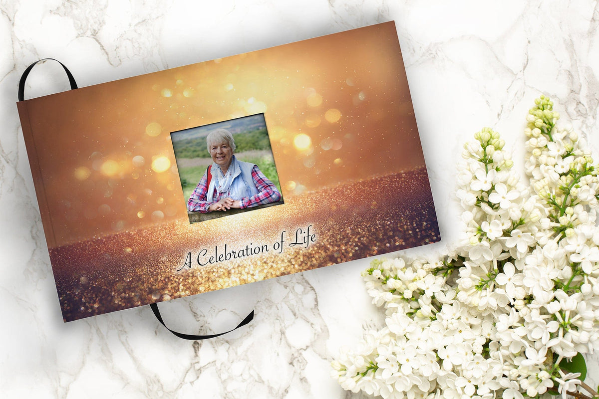 Commemorative Cremation Urns Matching Guestbook Guardian Angel (Gold) - Biodegradable &amp; Eco Friendly Burial or Scattering Urn / Tube