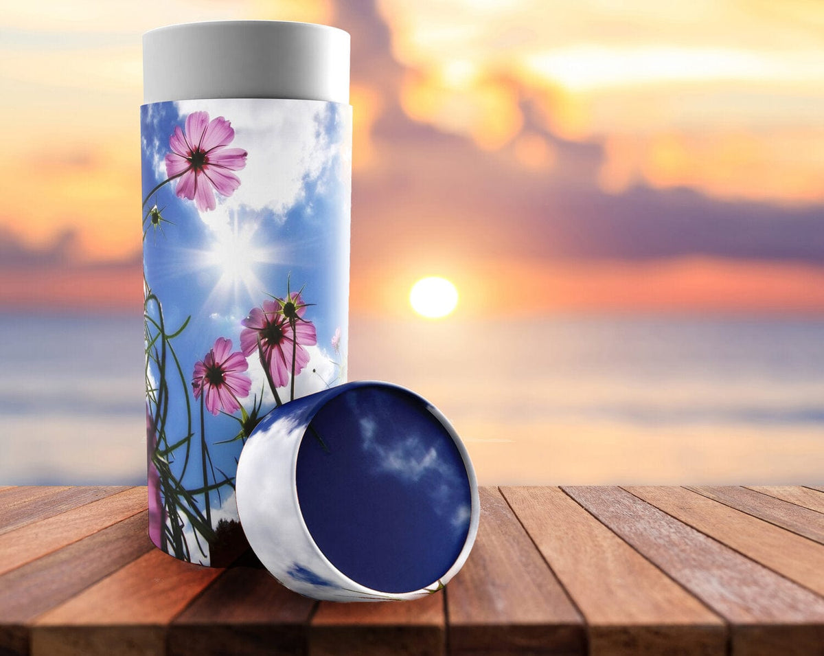 Commemorative Cremation Urns Morning Glories - Biodegradable &amp; Eco Friendly Burial or Scattering Urn / Tube