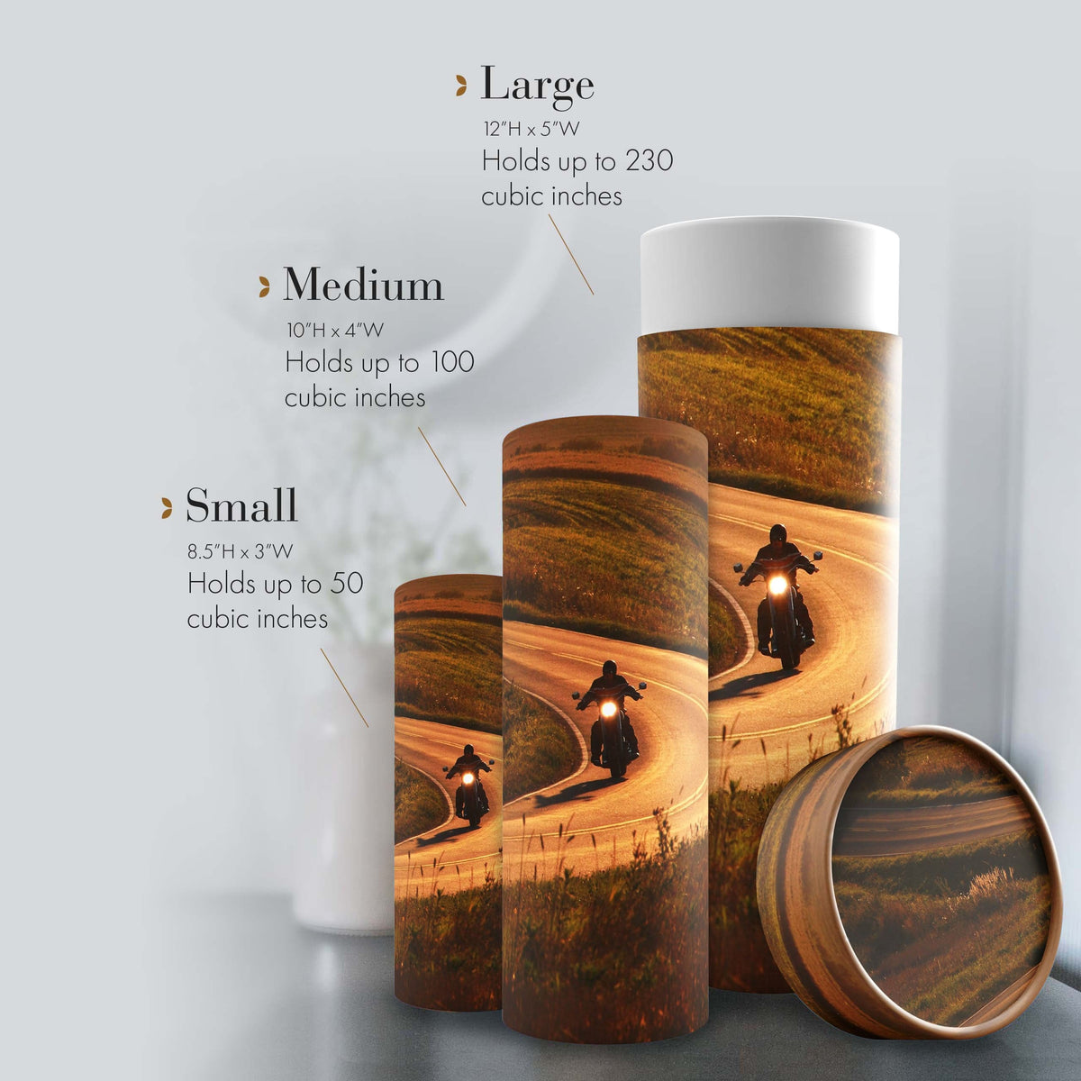 Commemorative Cremation Urns Motorcycle Biodegradable &amp; Eco Friendly Burial or Scattering Urn / Tube