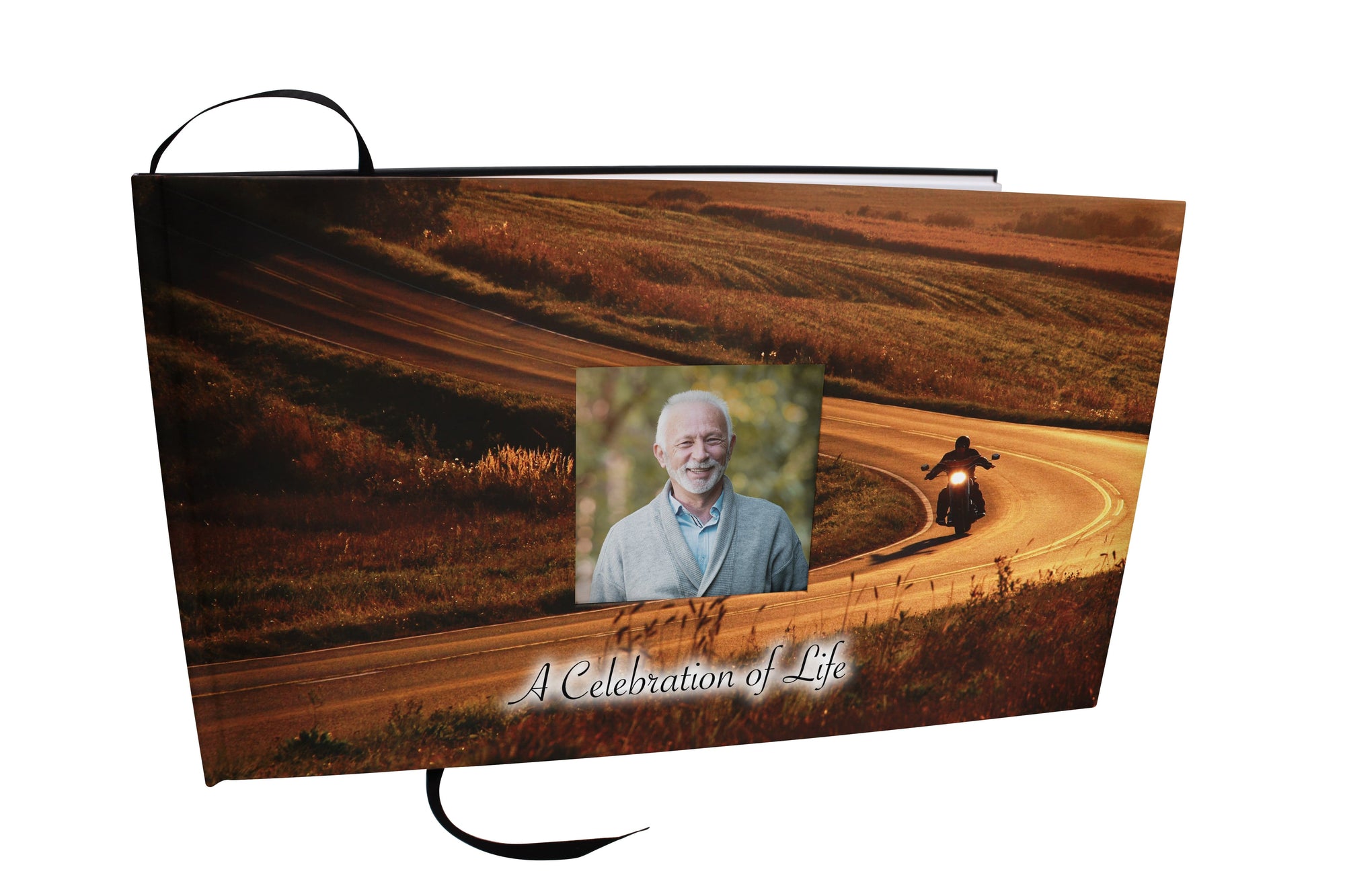 Commemorative Cremation Urns Motorcycle Matching Themed 'Celebration of Life' Guest Book for Funeral or Memorial Service