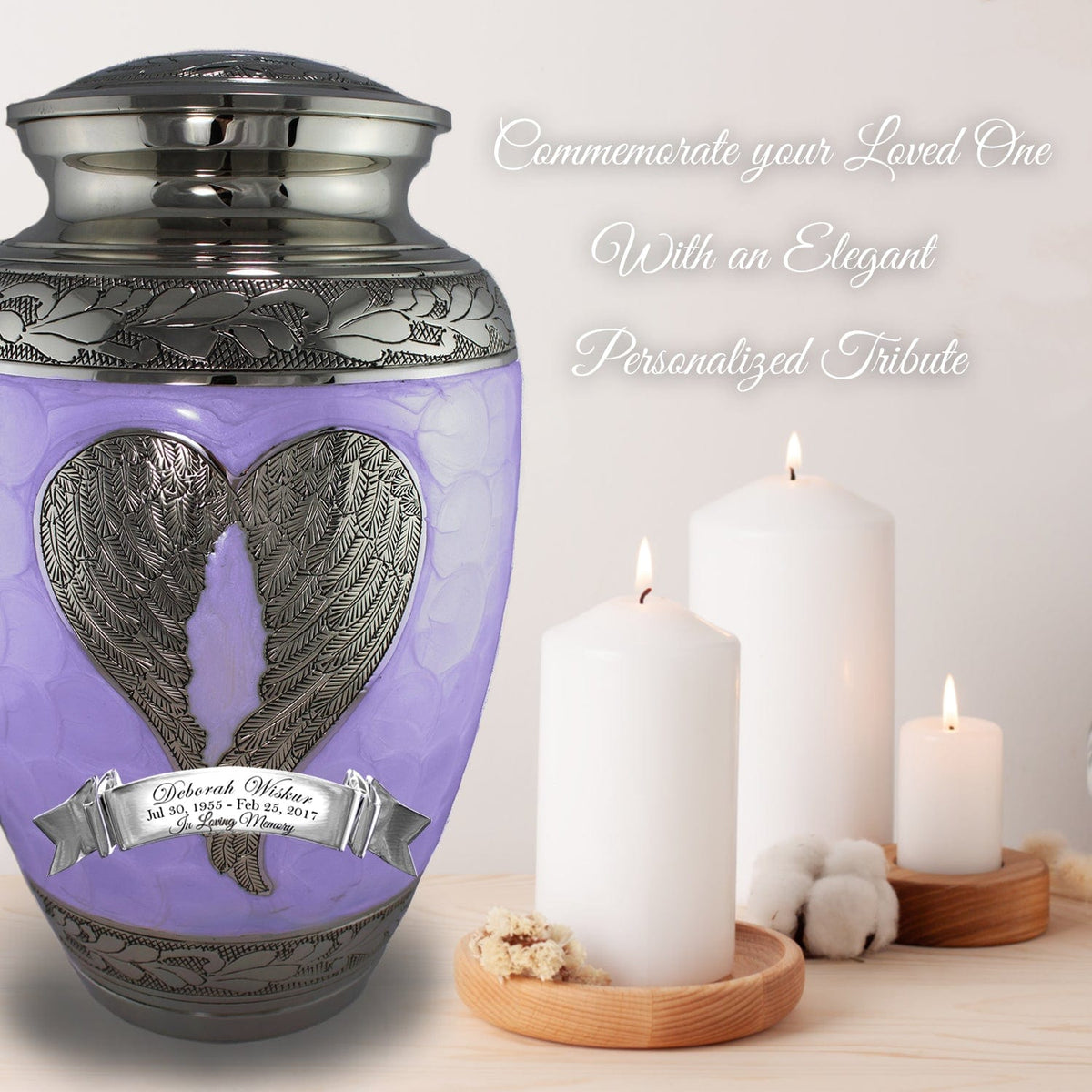 Commemorative Cremation Urns Purple Loving Angel Cremation Urns