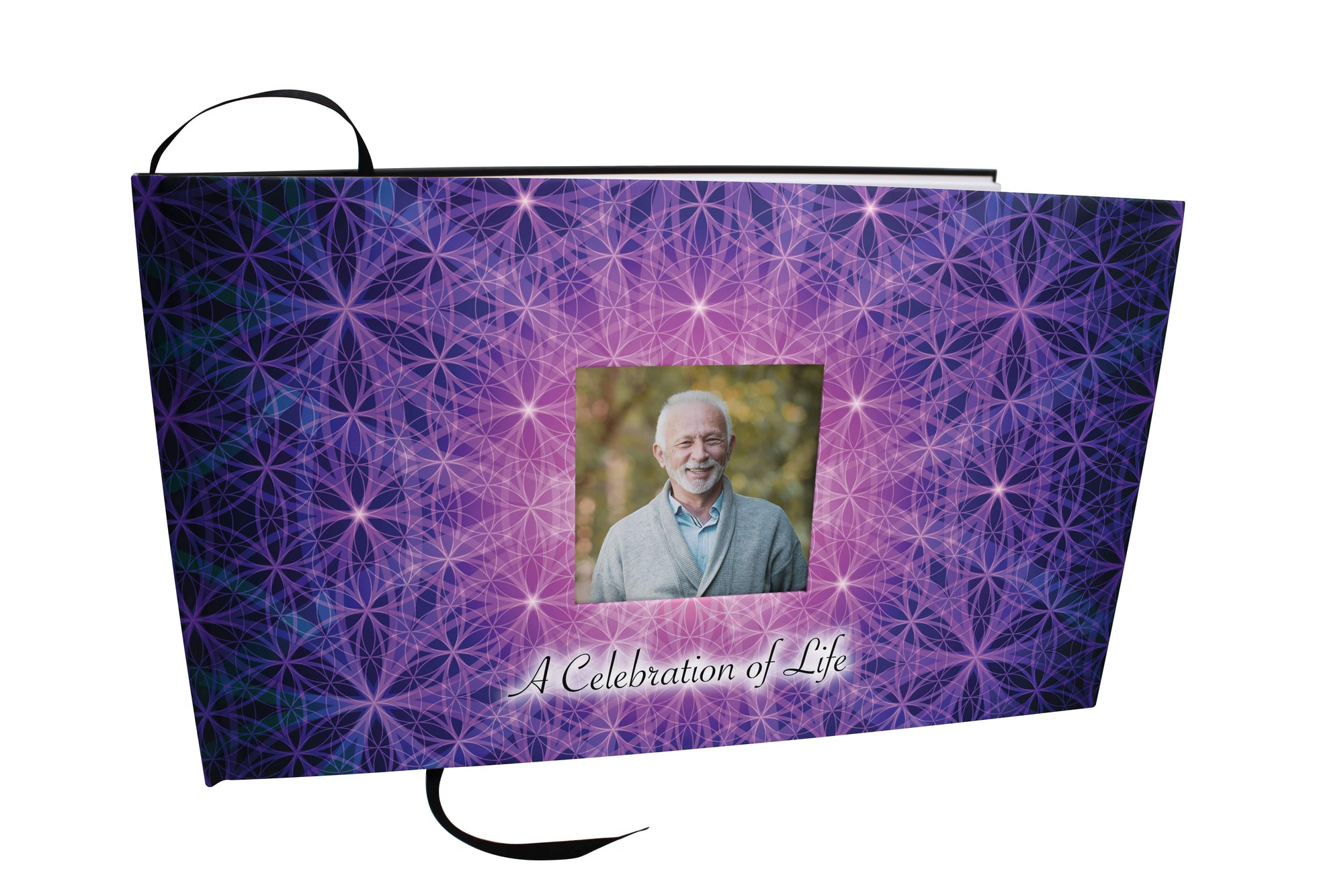 Commemorative Cremation Urns Seed of Life Matching Themed 'Celebration of Life' Guest Book for Funeral or Memorial Service
